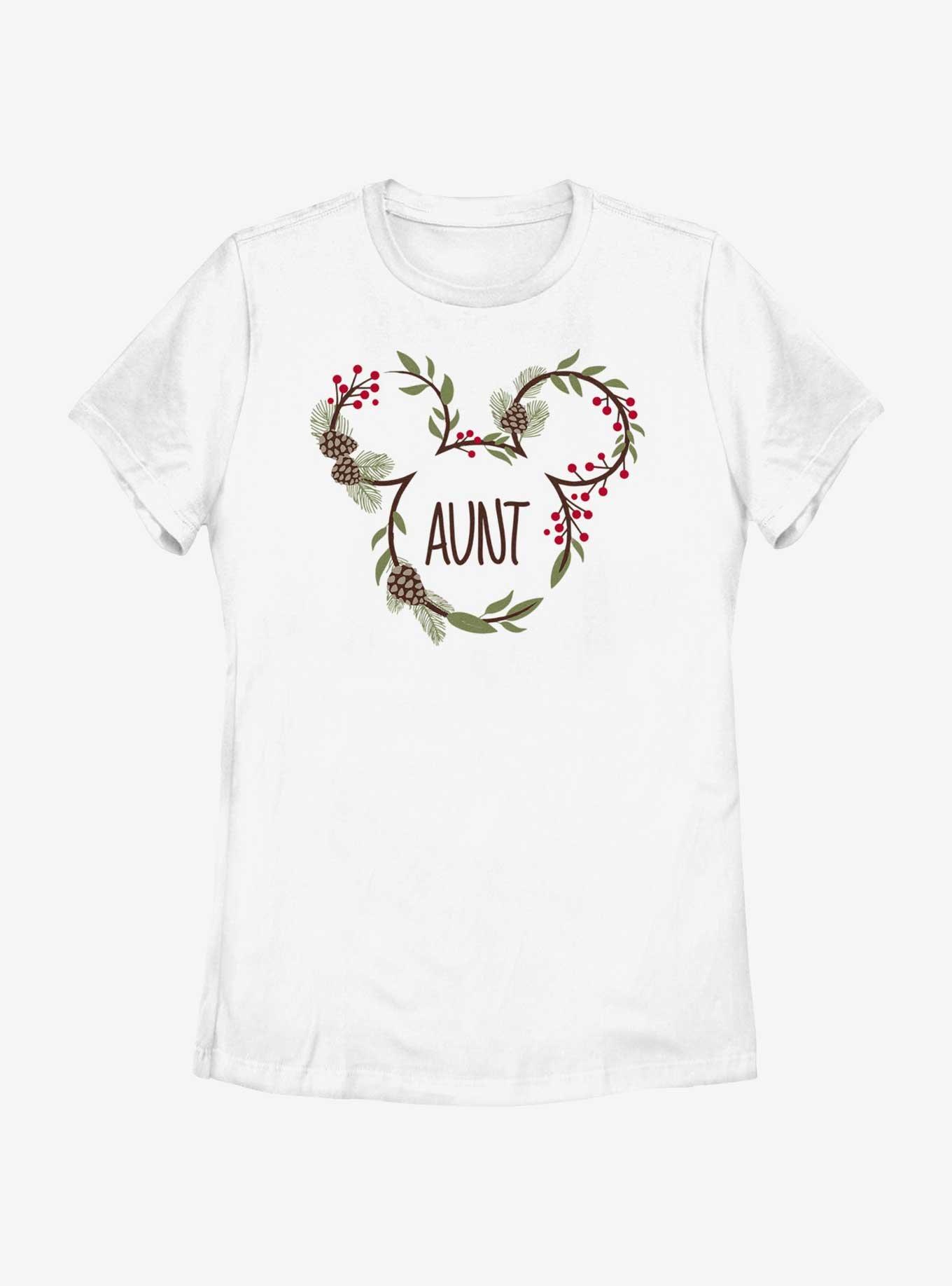 Disney Mickey Mouse Aunt Holiday Ears Womens T-Shirt, WHITE, hi-res