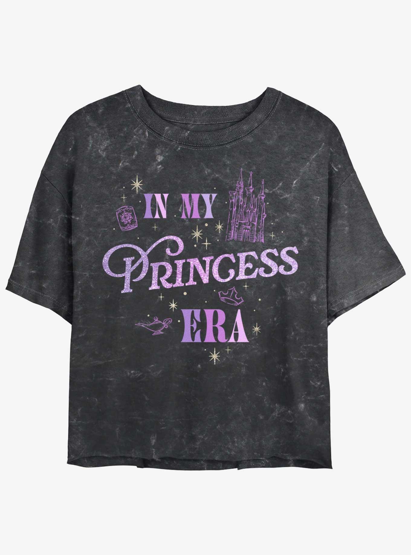 Disney Princesses In My Princess Era Mineral Wash Womens Crop T-Shirt, , hi-res