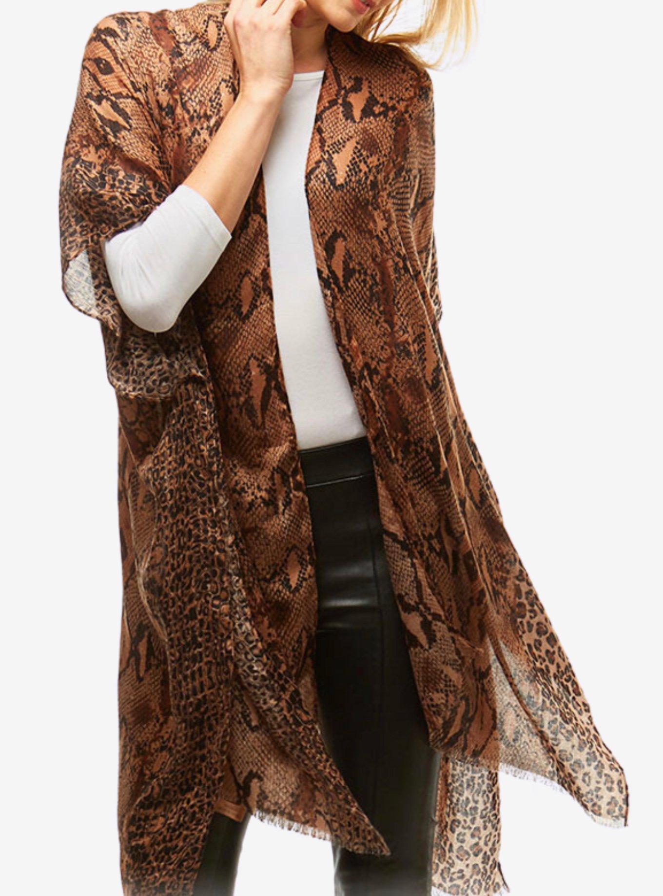 Snake Print Kimono, , hi-res