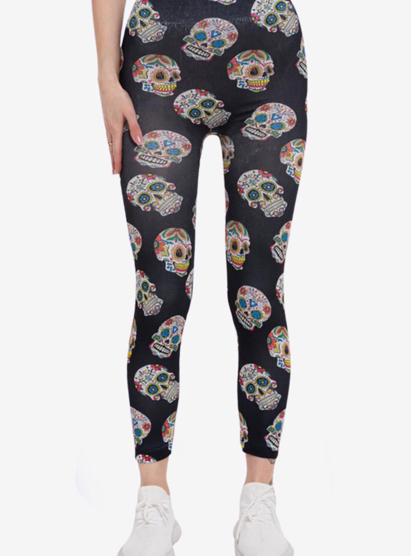 Day of the Dead Skull Leggings, , hi-res