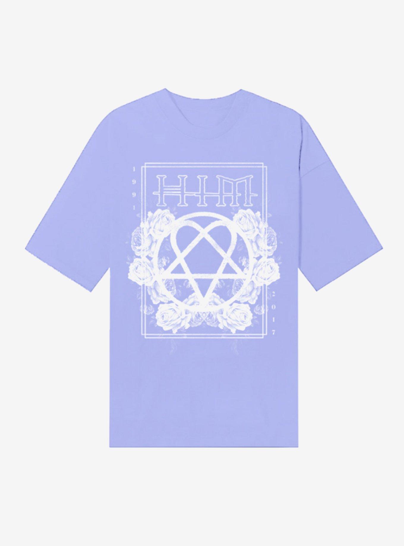 HIM Logo Roses Boyfriend Fit Girls T-Shirt, , hi-res