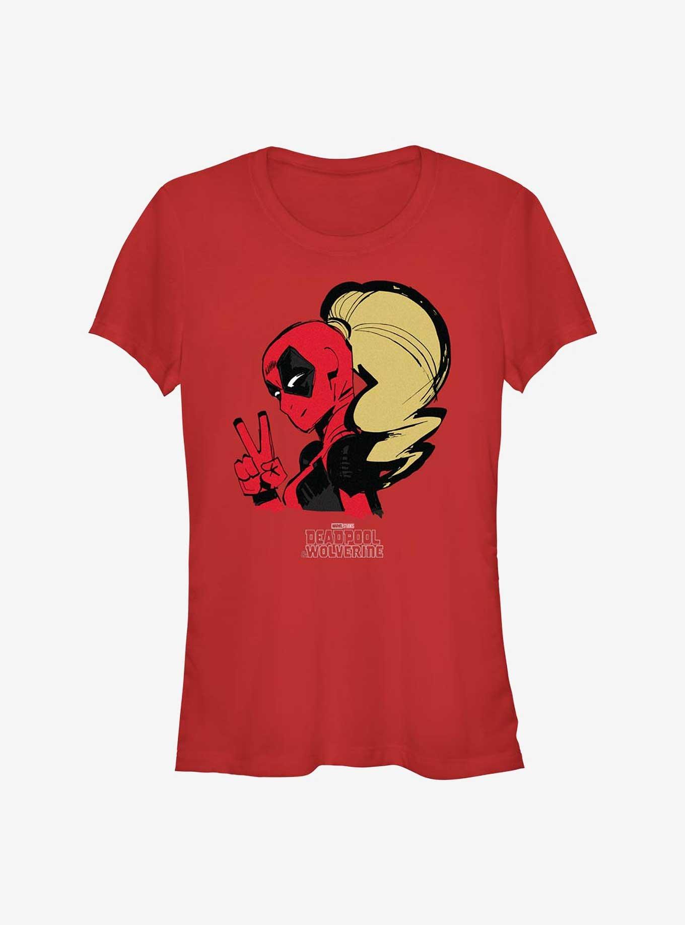 Marvel Deadpool & Wolverine Lady Deadpool Peace Girls T-Shirt