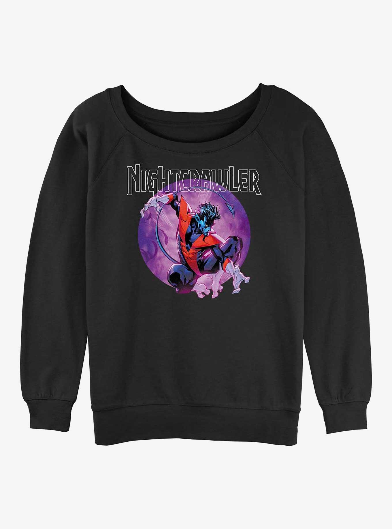 X-Men Framed Nightcrawler Girls Slouchy Sweatshirt, BLACK, hi-res