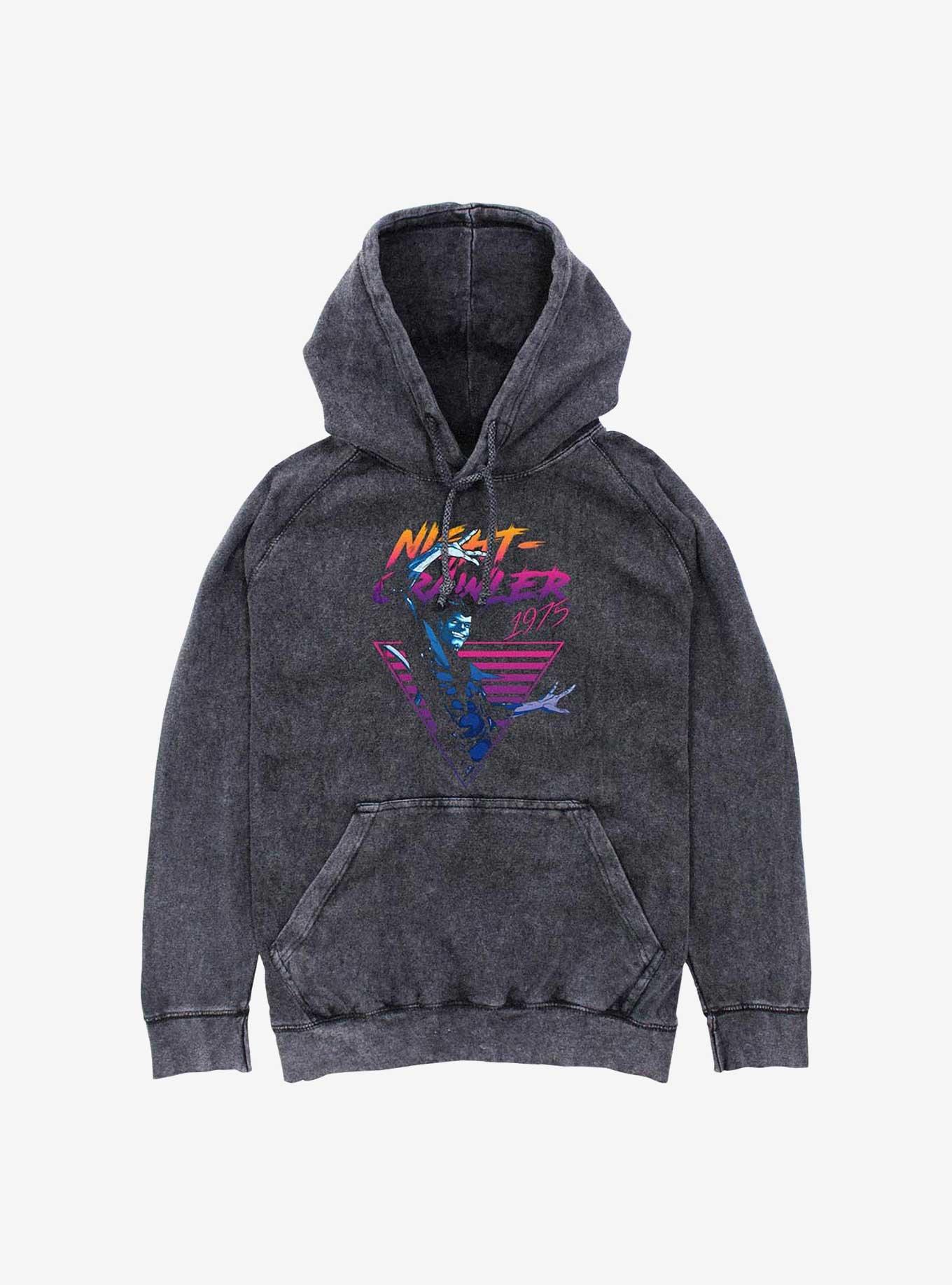 X-Men Retro Nightcrawler Mineral Wash Hoodie, BLACK, hi-res