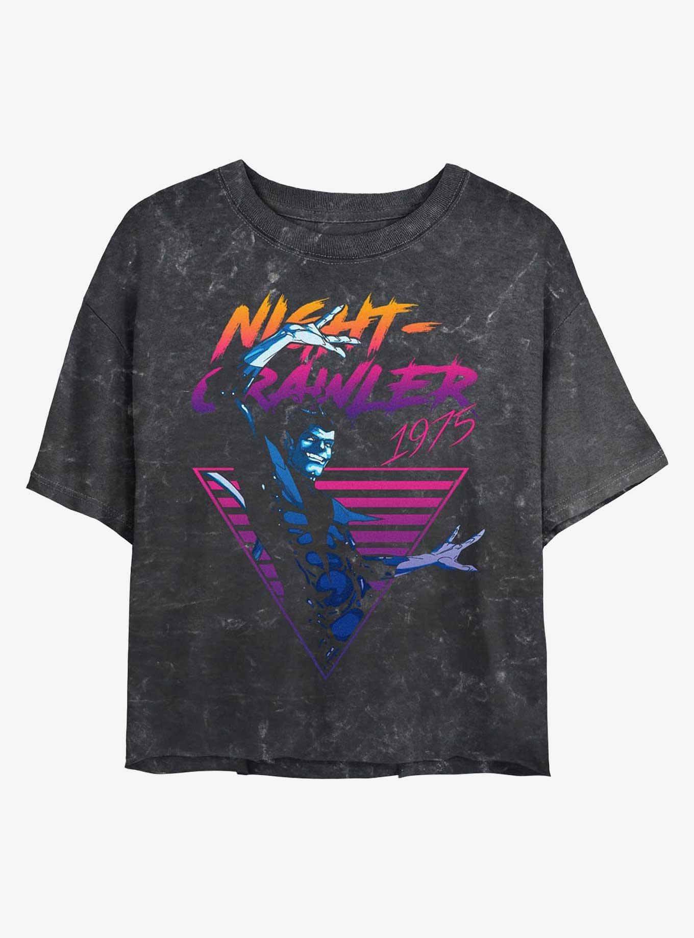 X-Men Retro Nightcrawler Girls Mineral Wash Crop T-Shirt, , hi-res