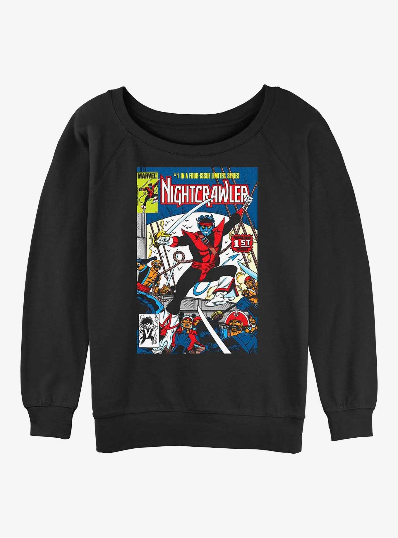 Marvel X-Men Nightcrawler Comic Cover Girls Slouchy Sweatshirt, , hi-res