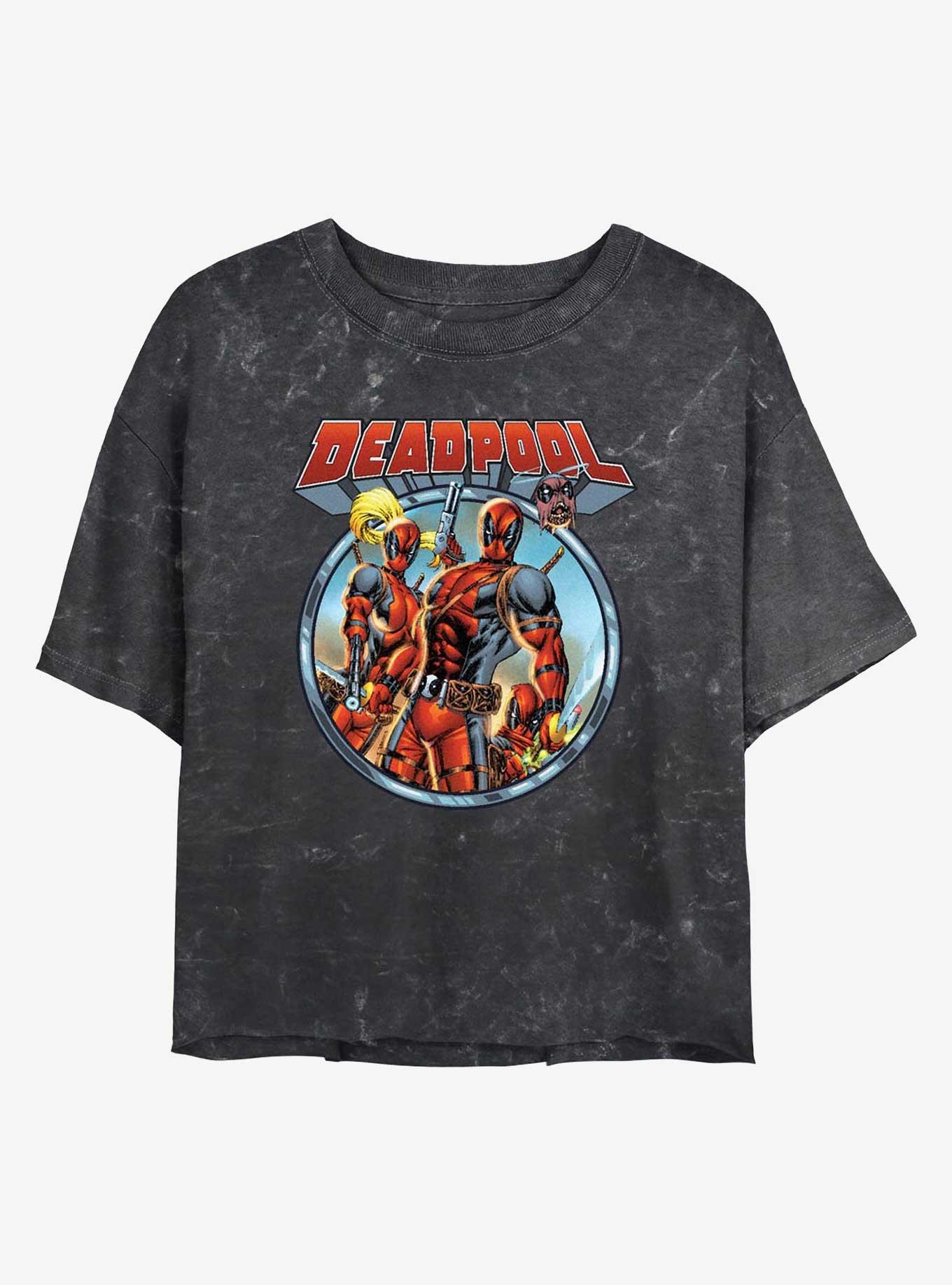 Marvel Deadpool Corps Girls Mineral Wash Crop T-Shirt, , hi-res