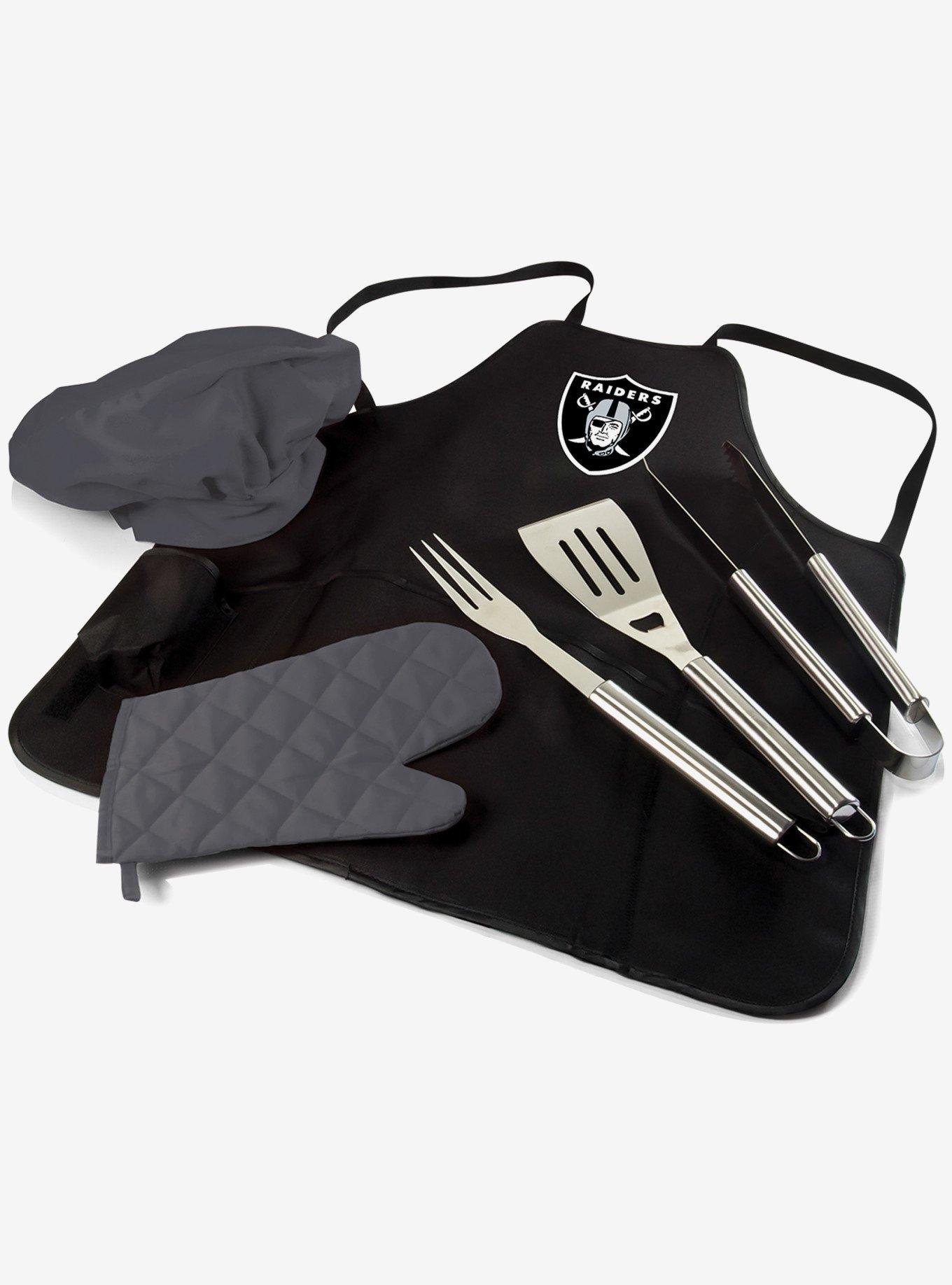 NFL Las Vegas Raiders BBQ Apron Tote Grill Set, , hi-res