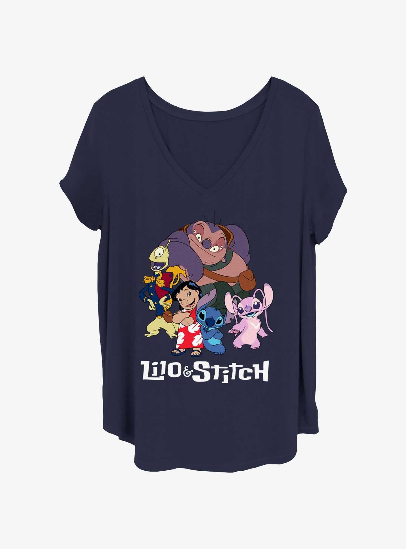 Disney Lilo & Stitch Family Photo Girls T-Shirt Plus Size, NAVY, hi-res