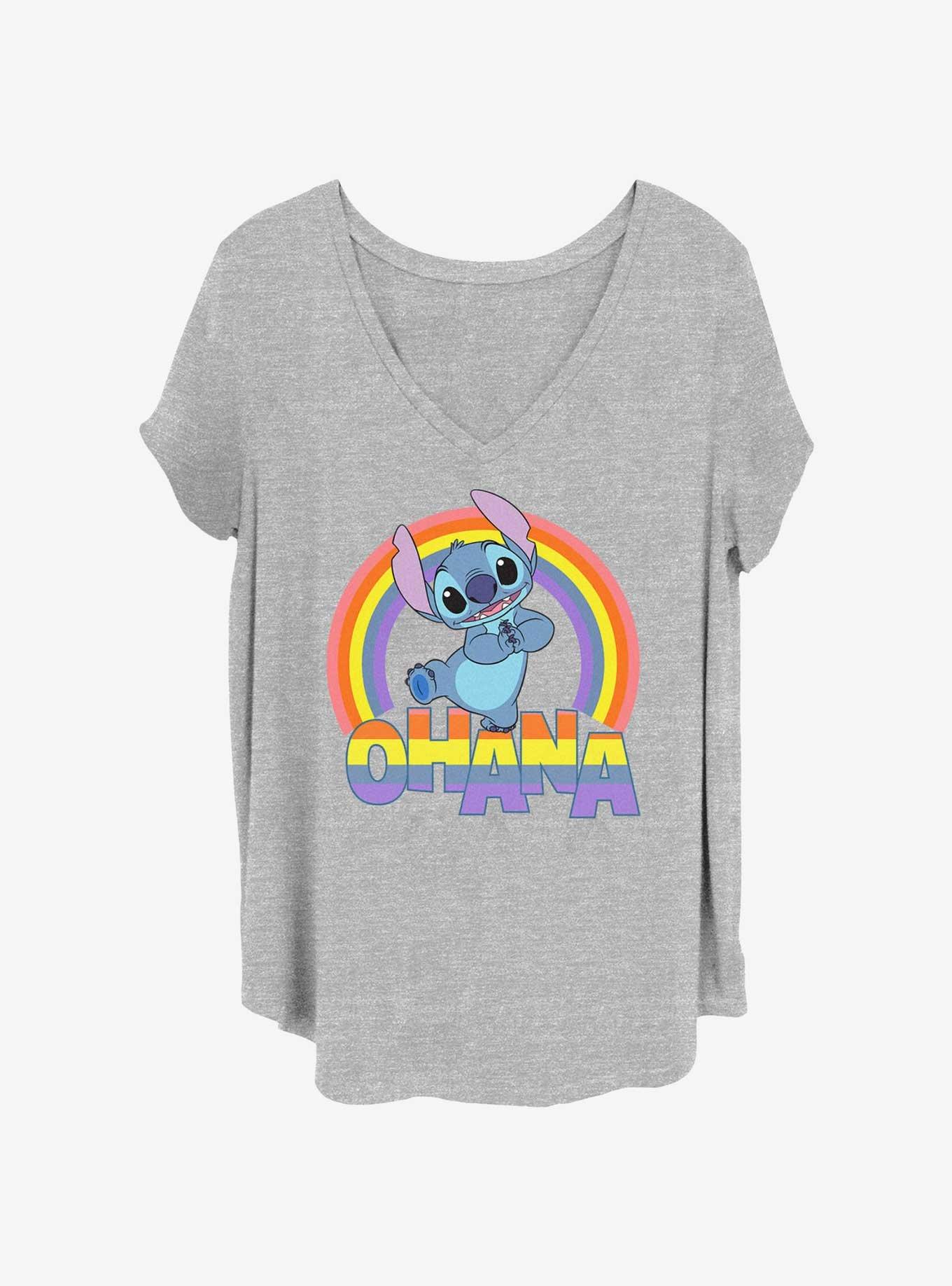 Disney Lilo & Stitch Rainbow Pose Girls T-Shirt Plus Size, HEATHER GR, hi-res