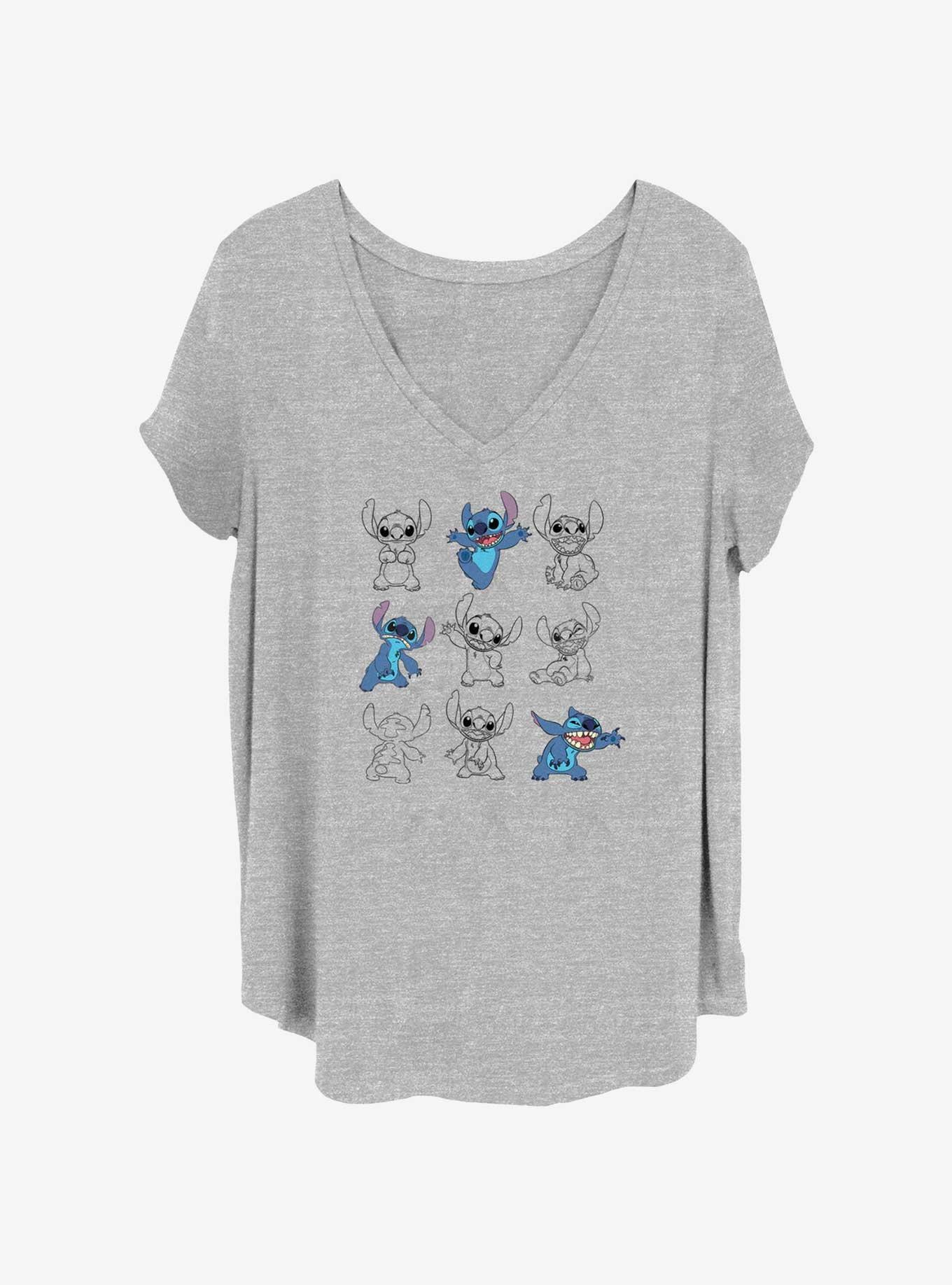 Disney Lilo & Stitch Multi Poses Girls T-Shirt Plus Size