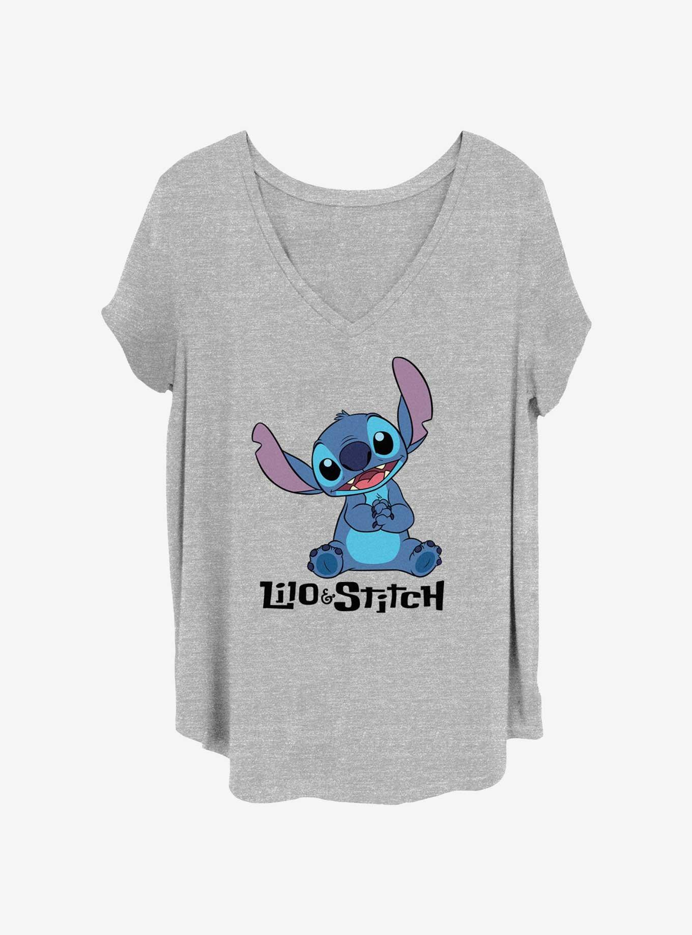 Disney Lilo & Stitch Sitting Pose Girls T-Shirt Plus Size, HEATHER GR, hi-res