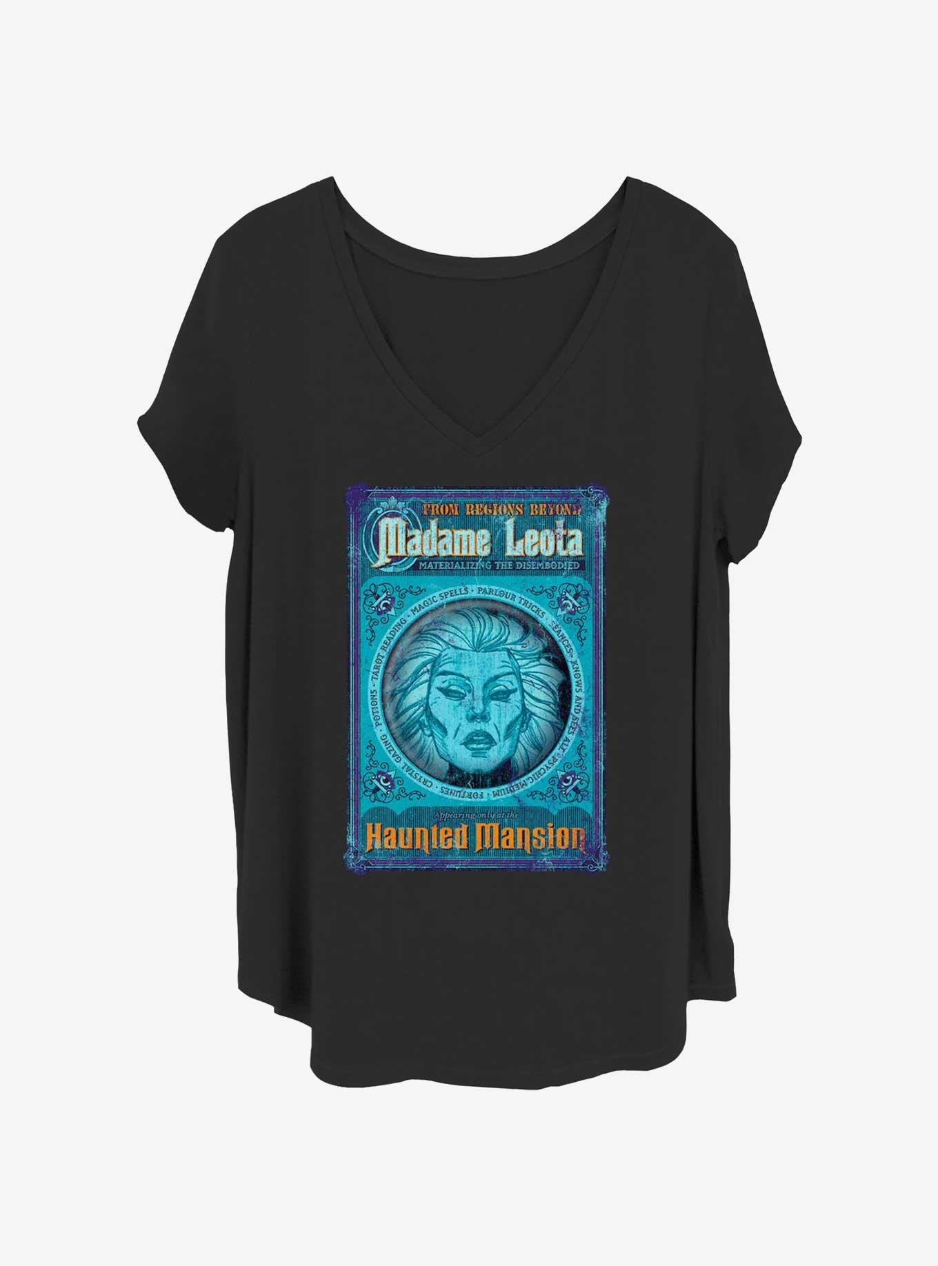 Disney The Haunted Mansion Madame Leota Poster Girls T-Shirt Plus Size, BLACK, hi-res