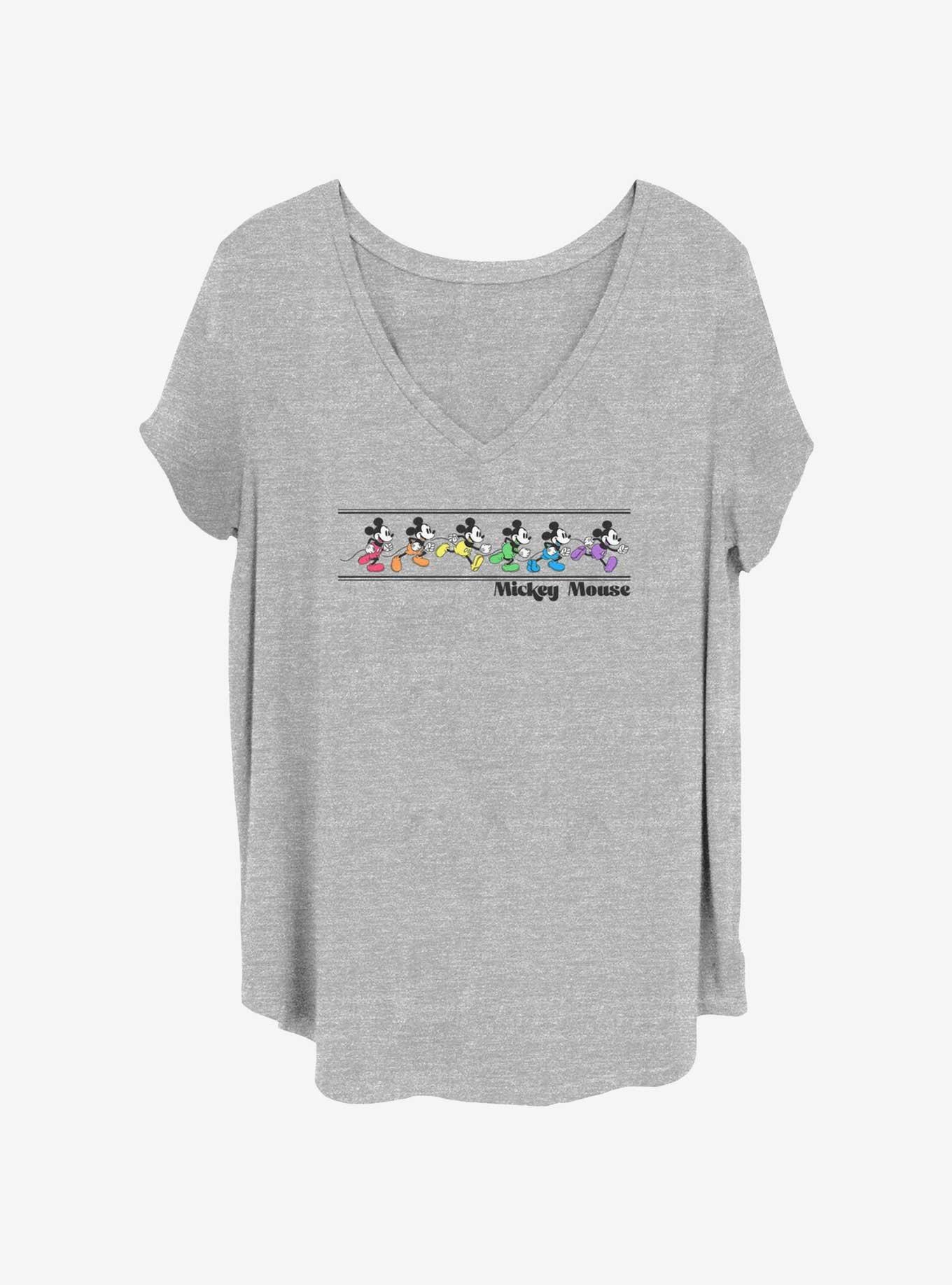 Disney Mickey Mouse Rainbow Mickeys Girls T-Shirt Plus Size