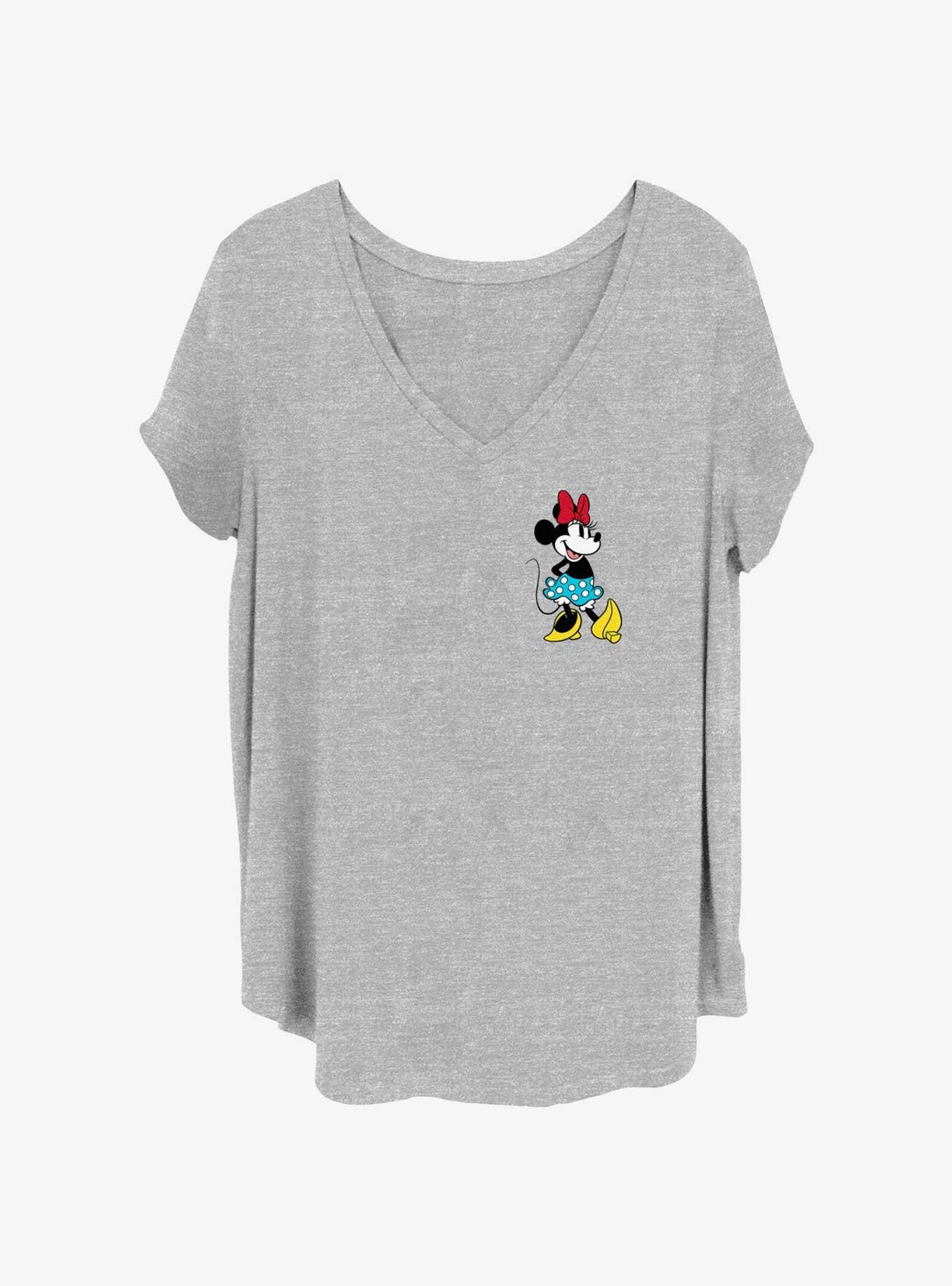 Disney Minnie Mouse Cute Smile Pocket Girls T-Shirt Plus Size, HEATHER GR, hi-res