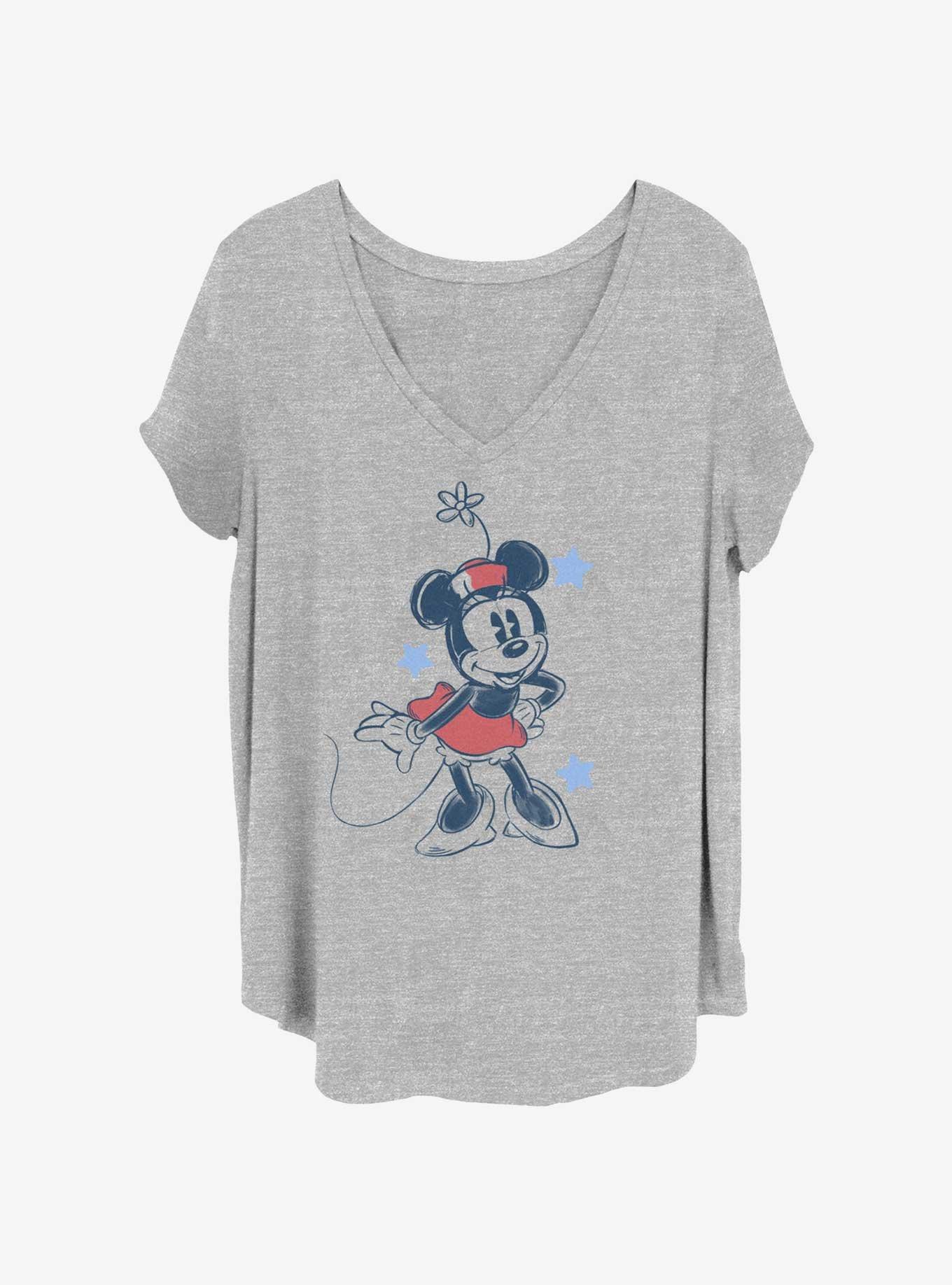 Disney Minnie Mouse Patriotic Star Girls T-Shirt Plus Size
