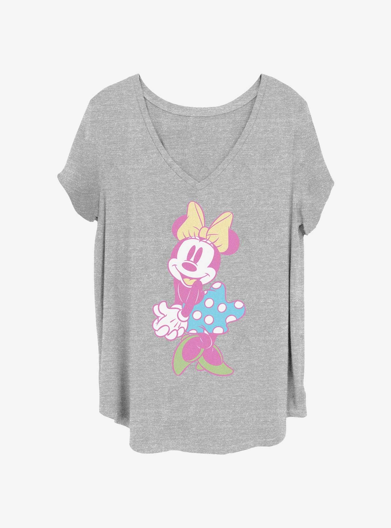 Disney Minnie Mouse Pastel Pose Girls T-Shirt Plus Size, HEATHER GR, hi-res