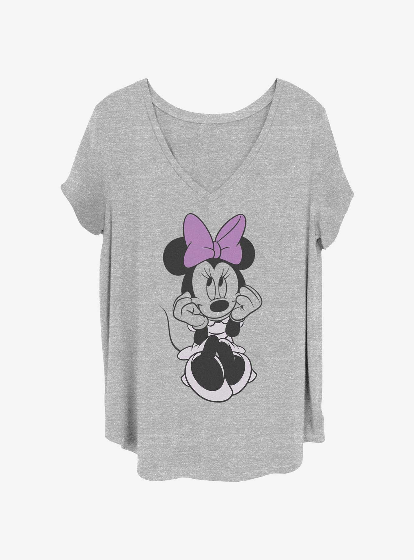 Disney Minnie Mouse Cute Sitting Pose Girls T-Shirt Plus Size