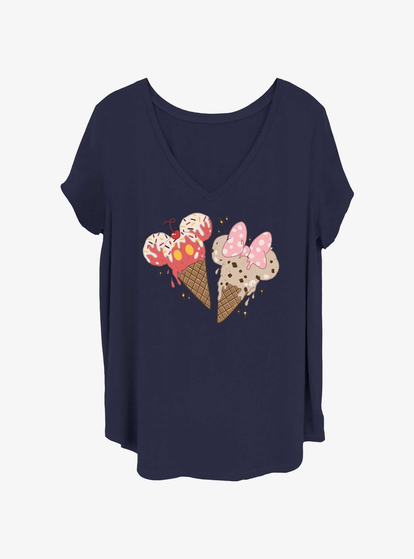 Disney Mickey Mouse & Minnie Mouse Ice Cream Cones Girls T-Shirt Plus Size, , hi-res