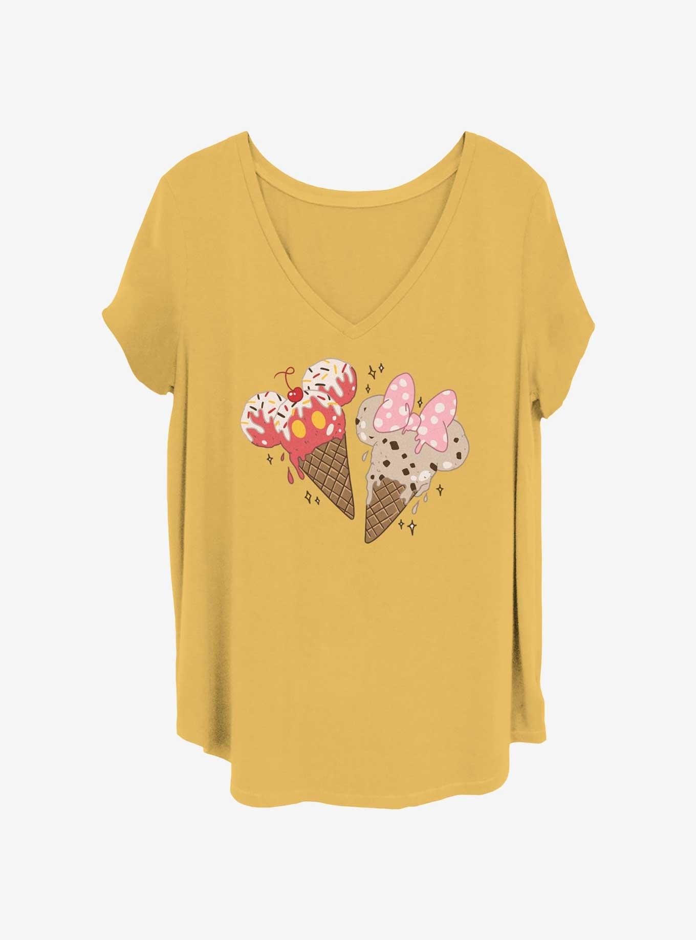 Disney Mickey Mouse & Minnie Mouse Ice Cream Cones Girls T-Shirt Plus Size, , hi-res