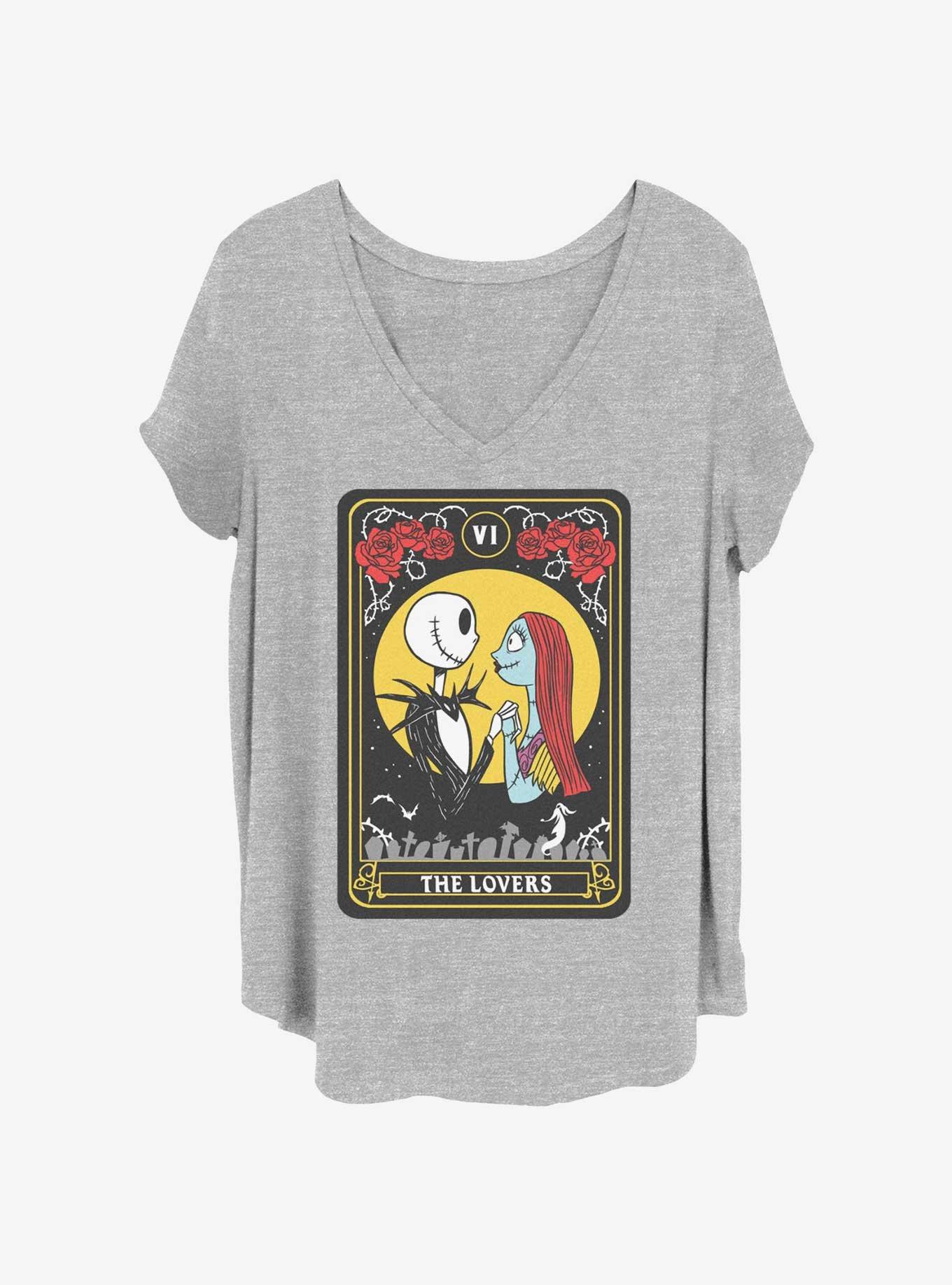 The Nightmare Before Christmas Jack & Sally The Lovers Tarot Girls T-Shirt Plus Size, , hi-res