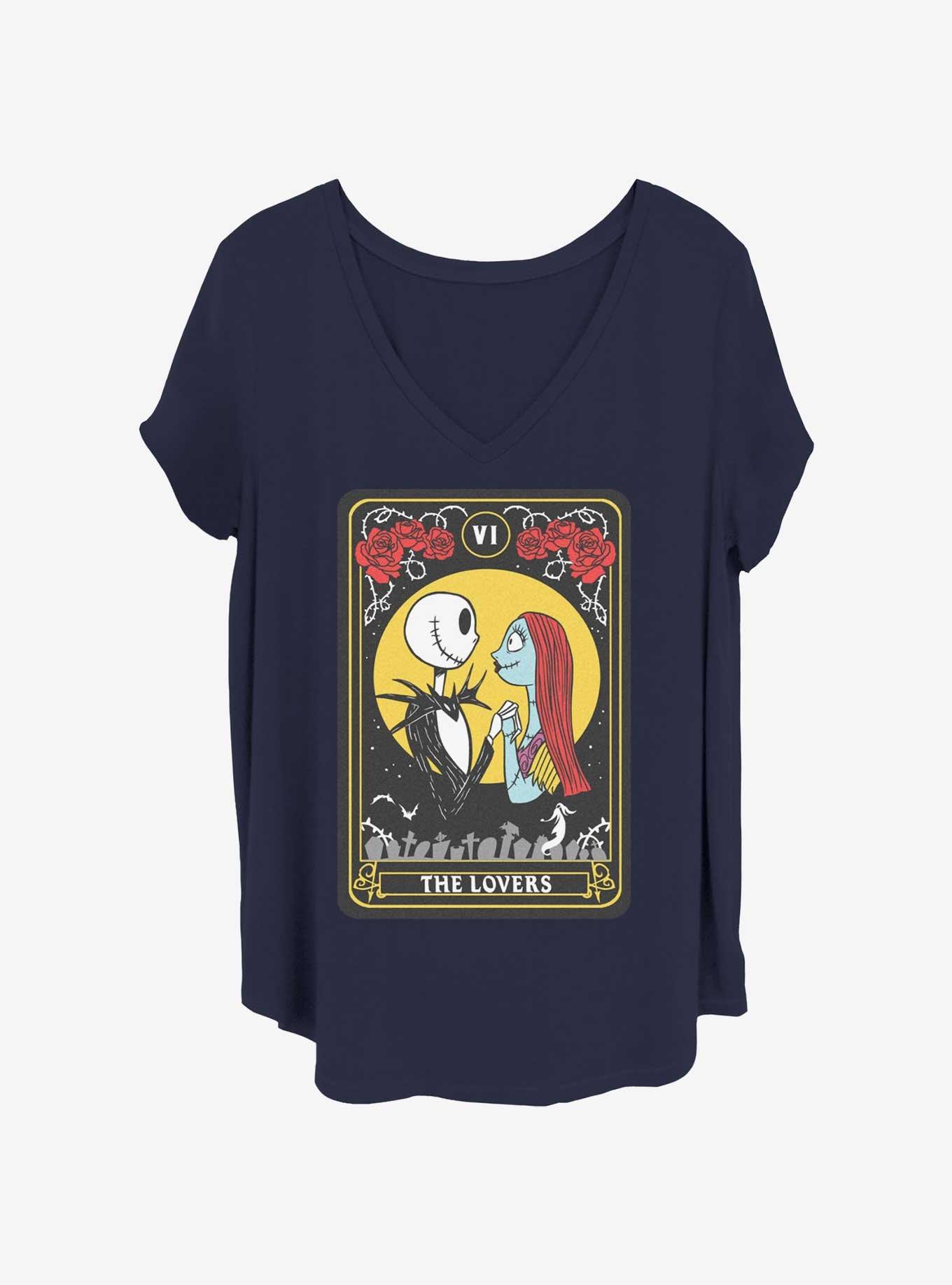 The Nightmare Before Christmas Jack & Sally The Lovers Tarot Girls T-Shirt Plus Size, , hi-res