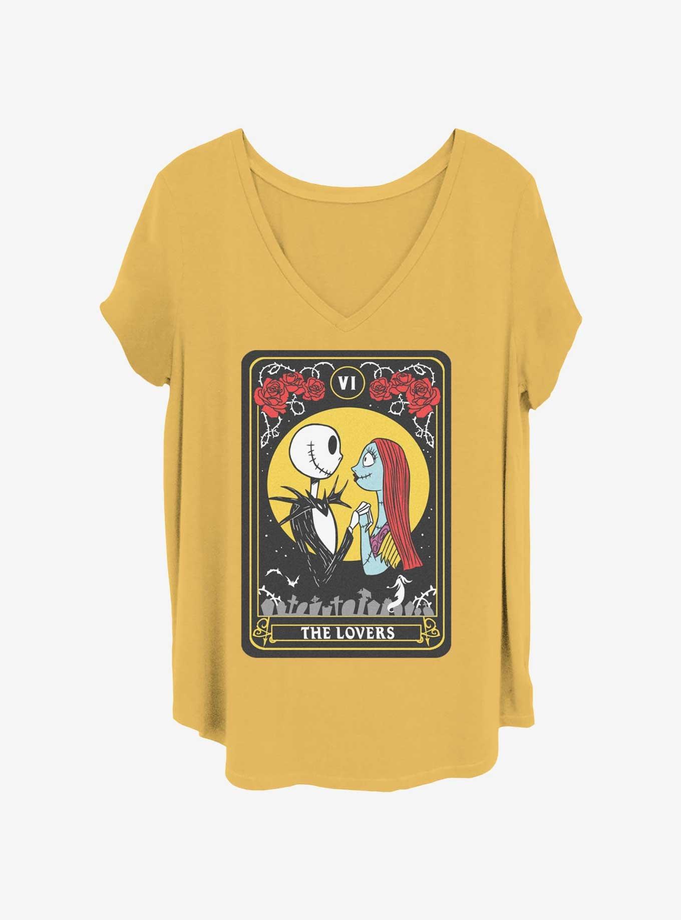The Nightmare Before Christmas Jack & Sally The Lovers Tarot Girls T-Shirt Plus Size, , hi-res