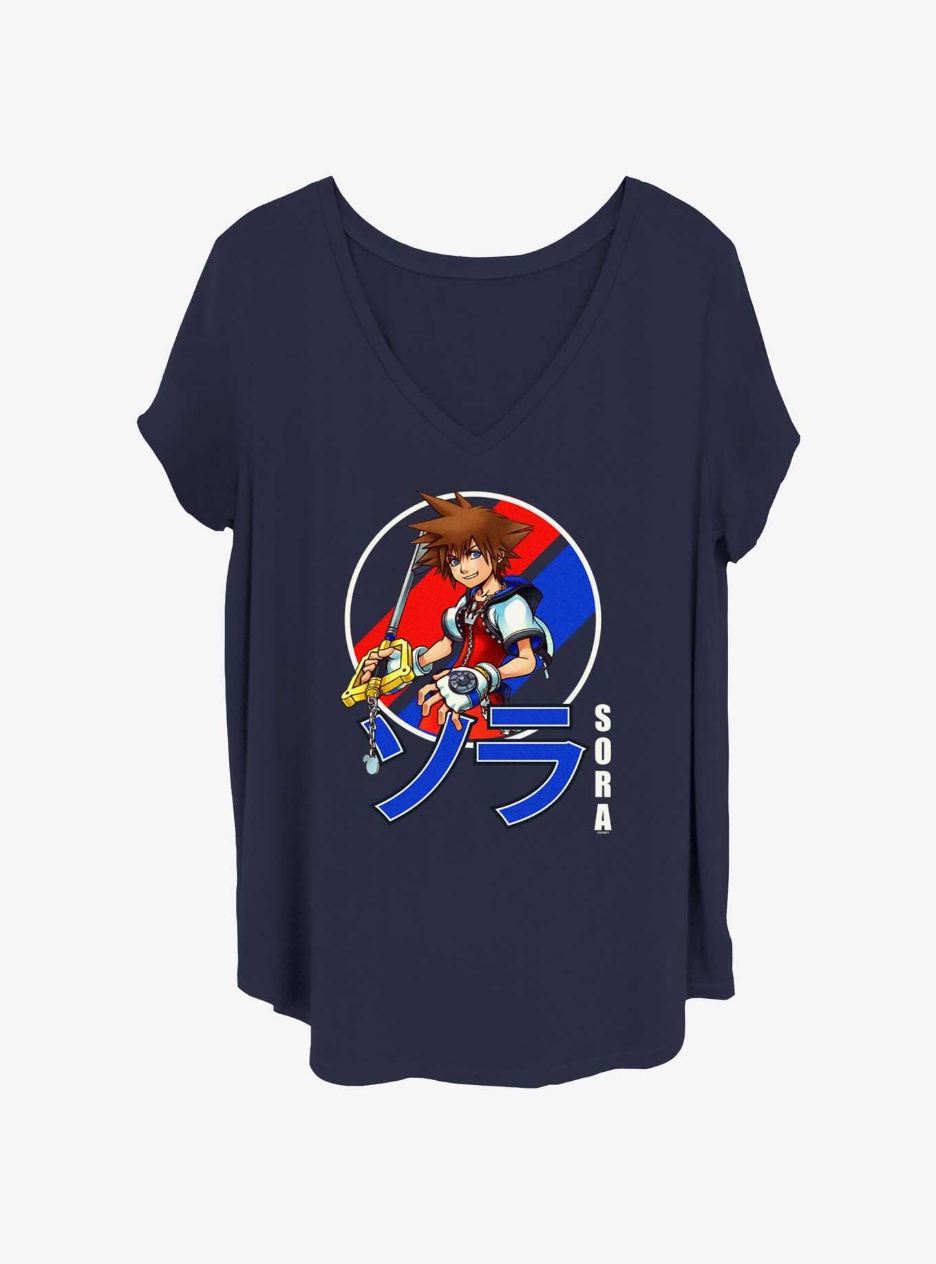 Disney Kingdom Hearts Sora Classic Anime Girls T-Shirt Plus Size