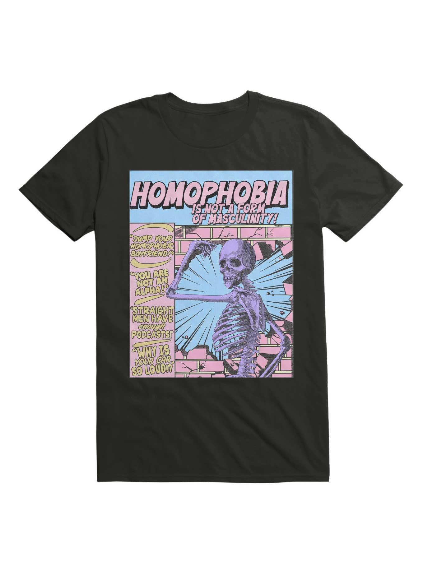 Homophobia Is Not A Form Of Masculinity T-Shirt, BLACK, hi-res