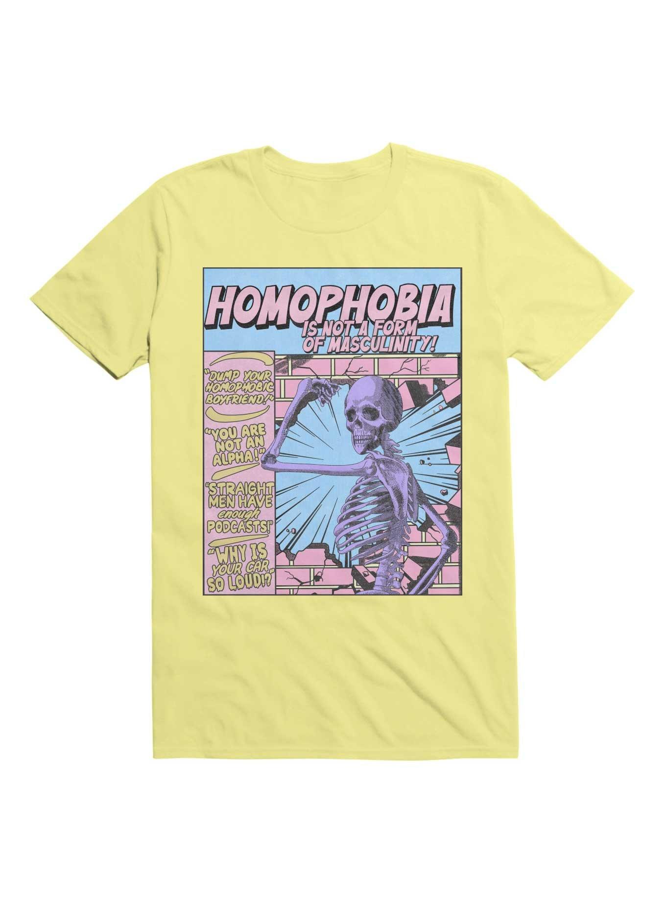 Homophobia Is Not A Form Of Masculinity T-Shirt, CORN SILK, hi-res