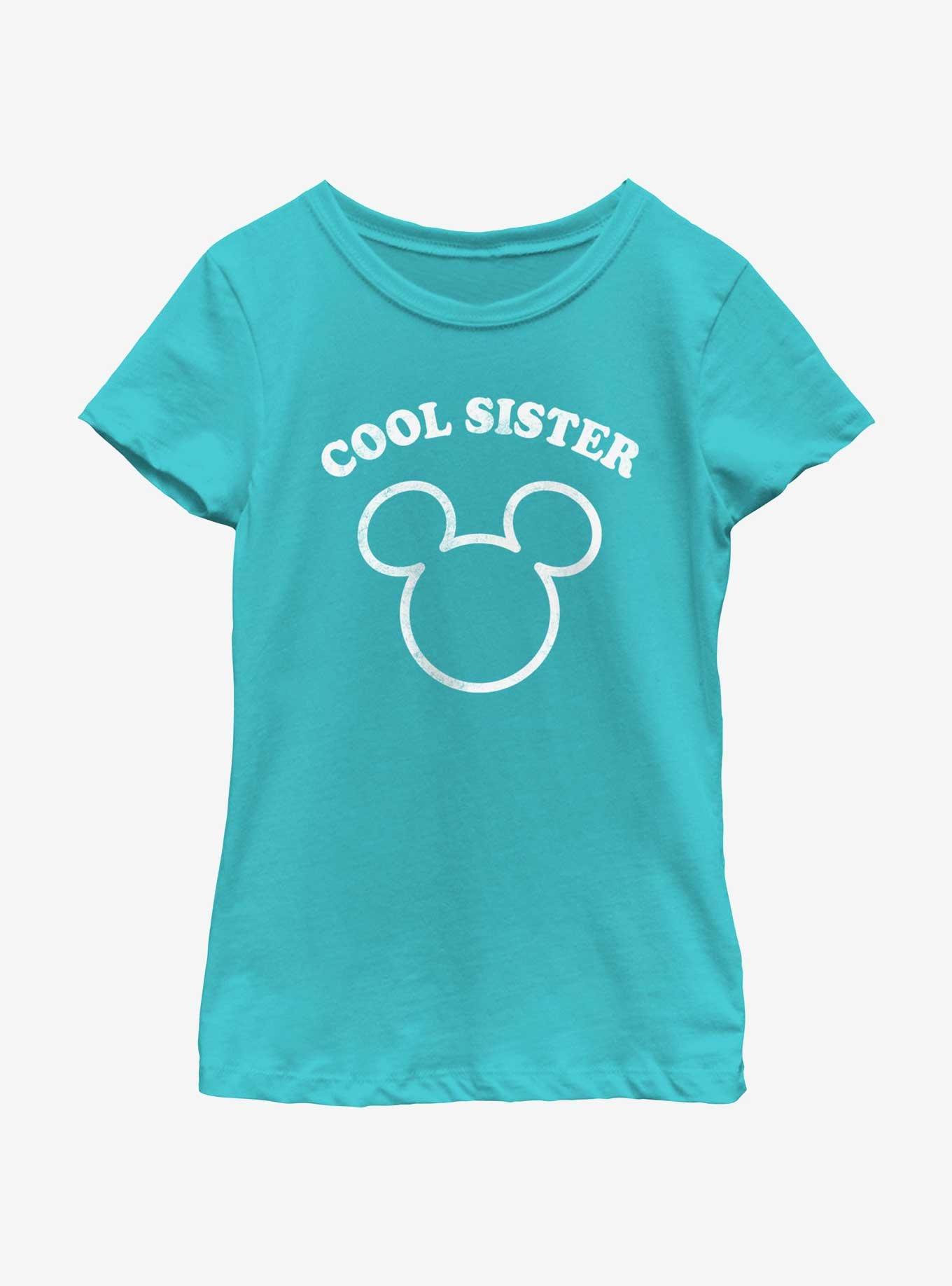 Disney Mickey Mouse Cool Sister Mickey Outline Youth Girls T-Shirt, TAHI BLUE, hi-res