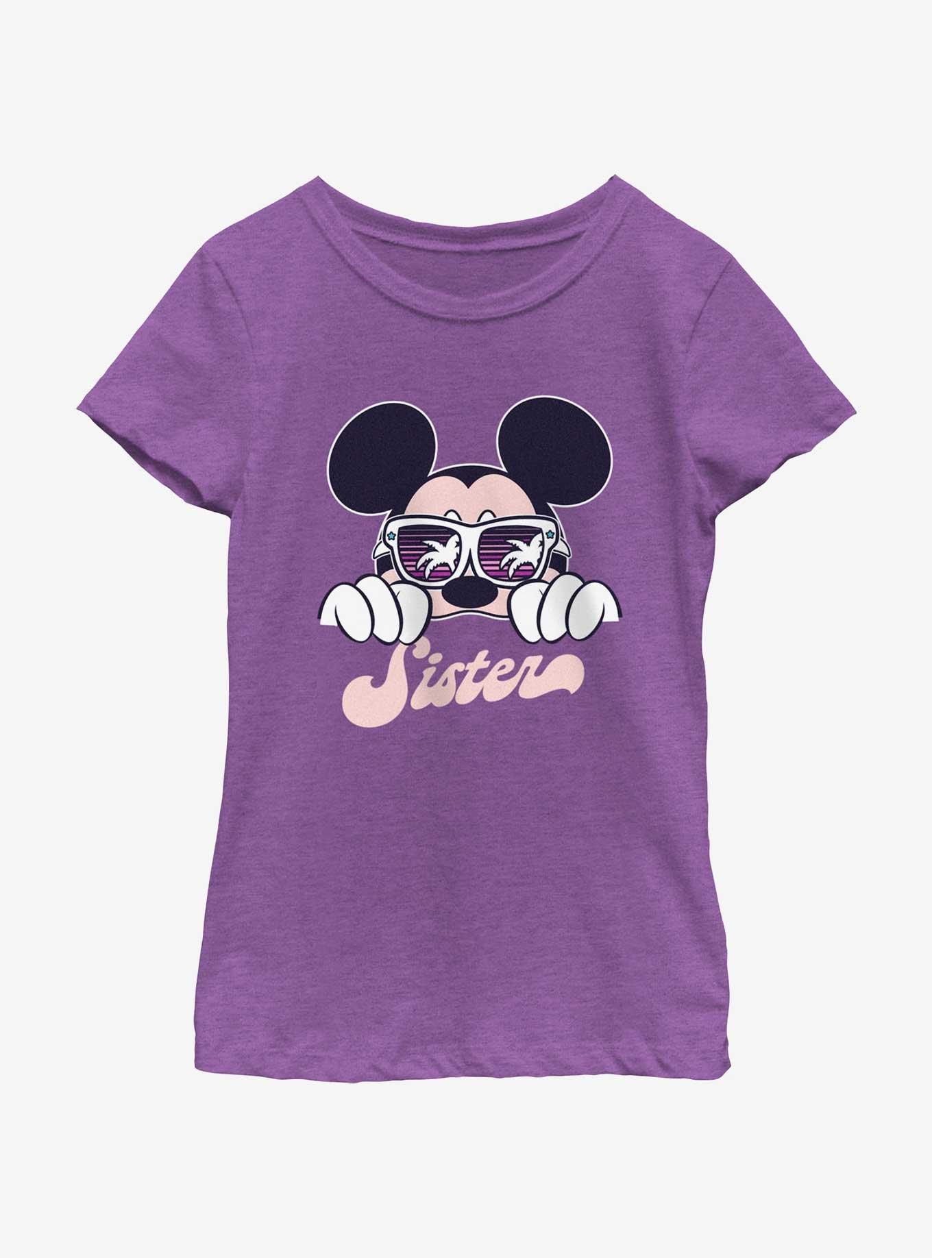 Disney Mickey Mouse Cool Sister Mickey Vacay Youth Girls T-Shirt, PURPLE BERRY, hi-res