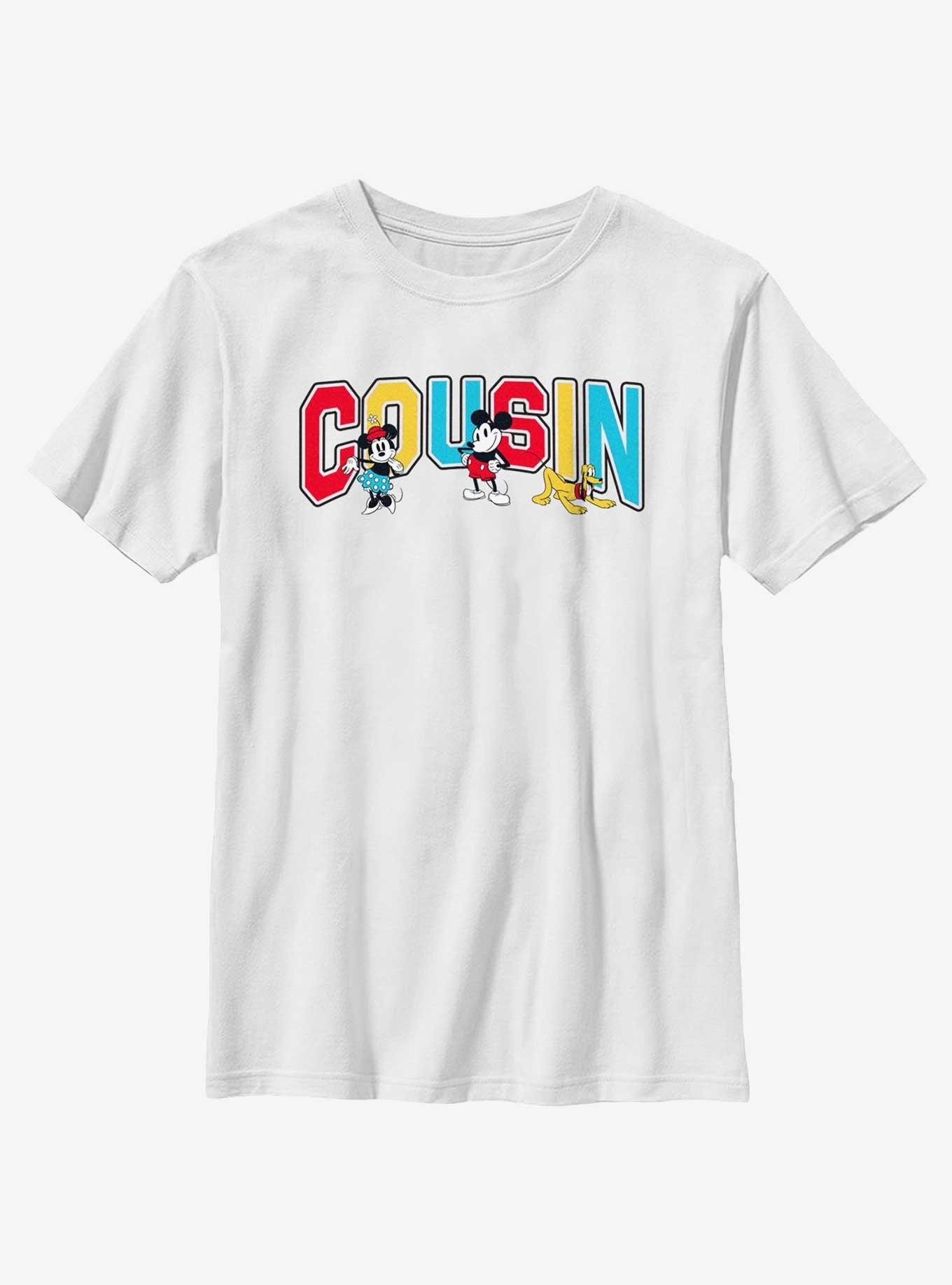 Disney Mickey Mouse Cousin Collegiate Youth T-Shirt, WHITE, hi-res