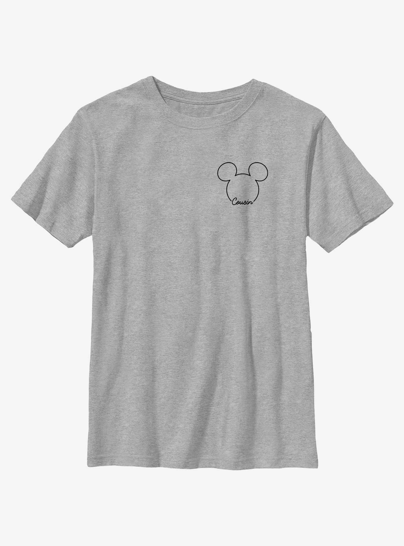 Disney Mickey Mouse Cousin Crest Mickey Outline Youth T-Shirt, , hi-res