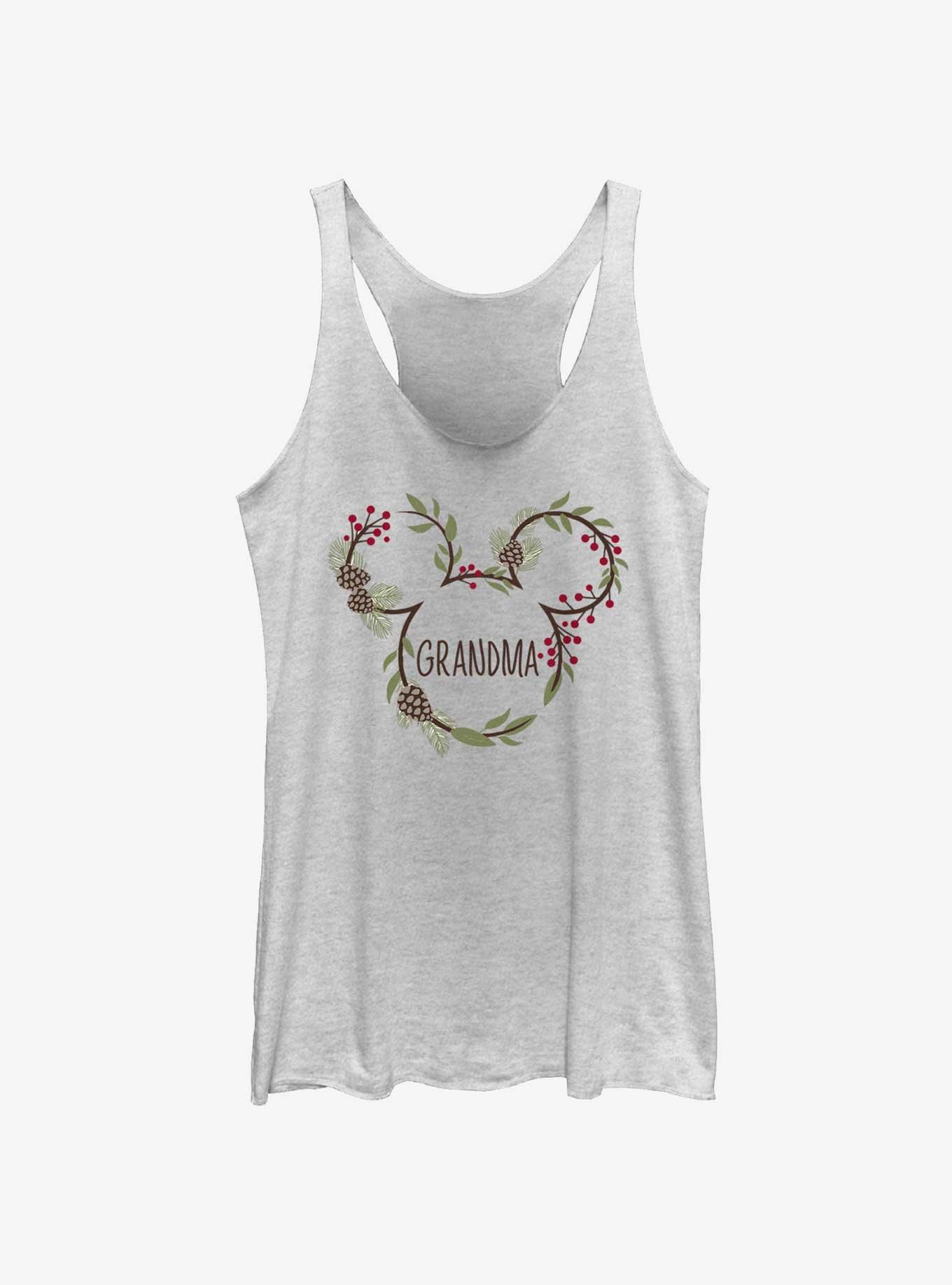 Disney Mickey Mouse Grandma Holiday Ears Womens Tank Top, WHITE HTR, hi-res