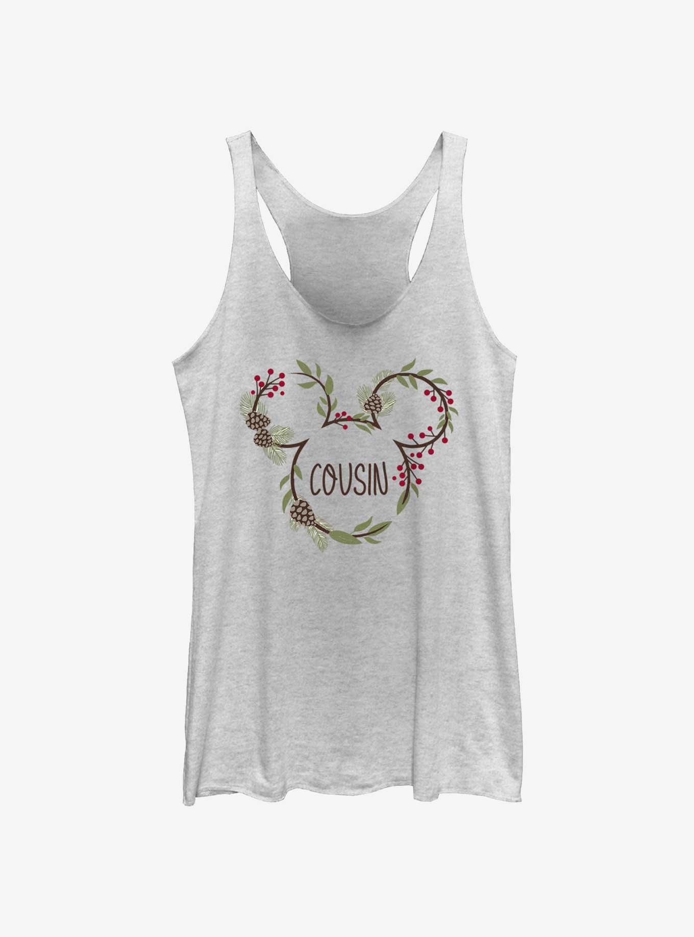 Disney Mickey Mouse Cousin Holiday Ears Womens Tank Top, WHITE HTR, hi-res