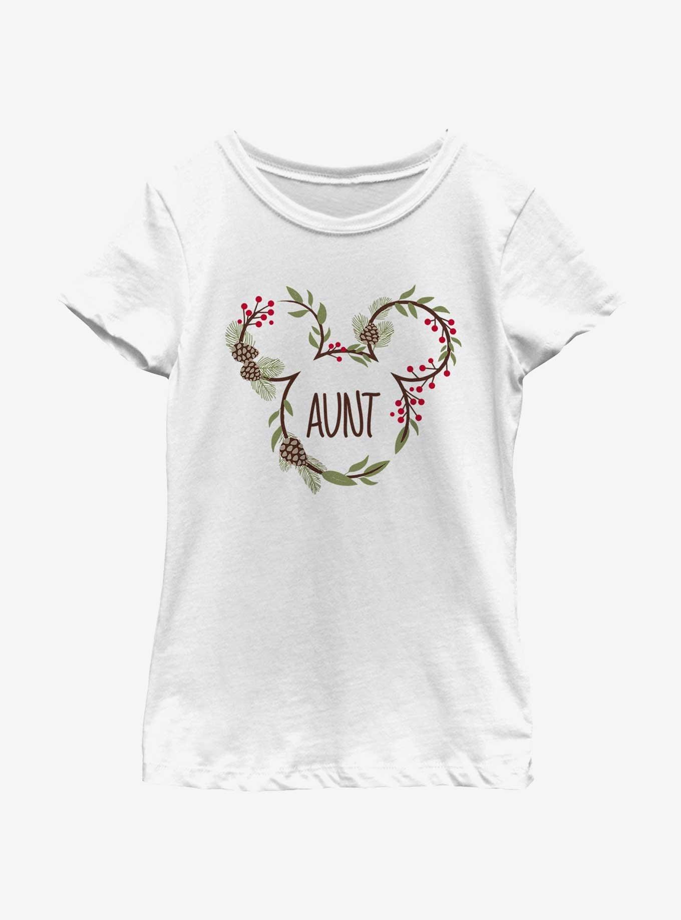 Disney Mickey Mouse Aunt Holiday Ears Youth Girls T-Shirt