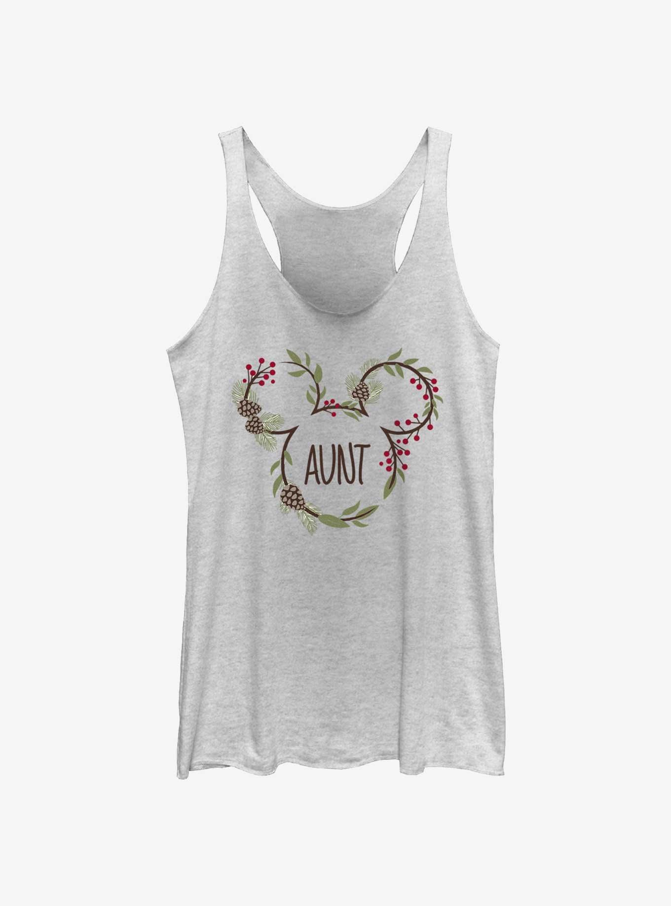 Disney Mickey Mouse Aunt Holiday Ears Womens Tank Top, WHITE HTR, hi-res