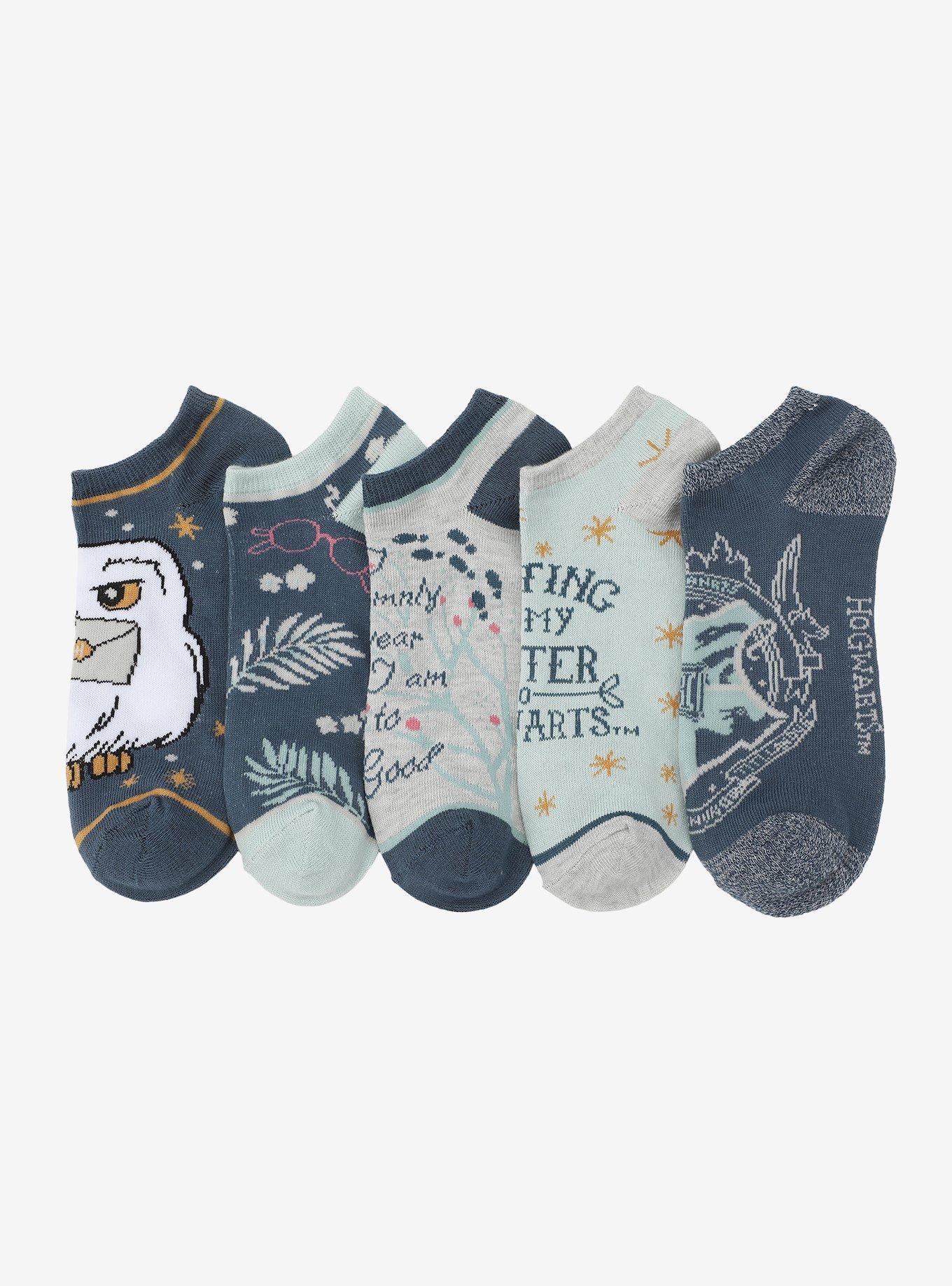 Harry Potter Quotes & Icons No-Show Socks 5 Pair, , hi-res