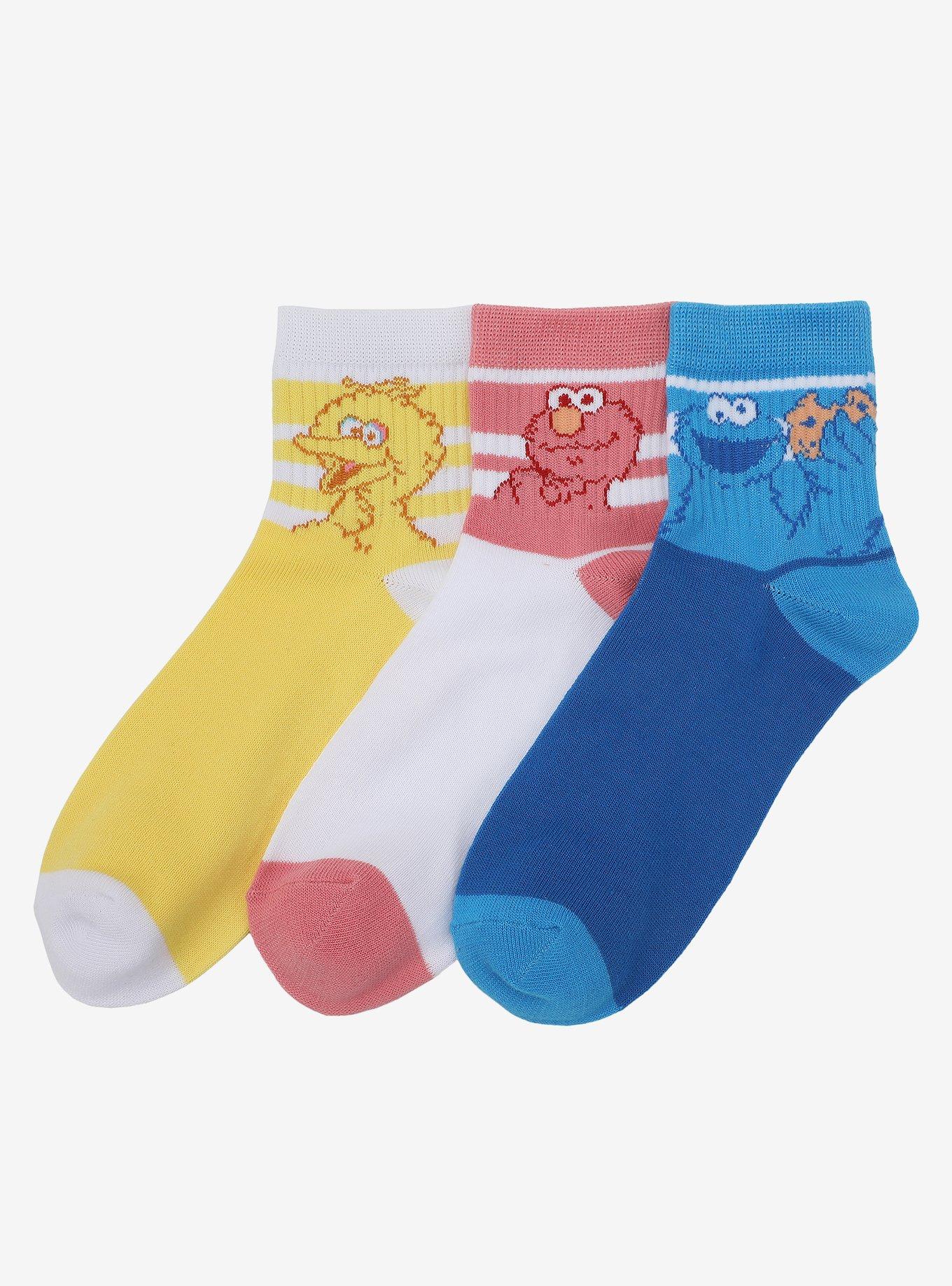 Sesame Street Characters Crew Socks 3 Pair, , hi-res