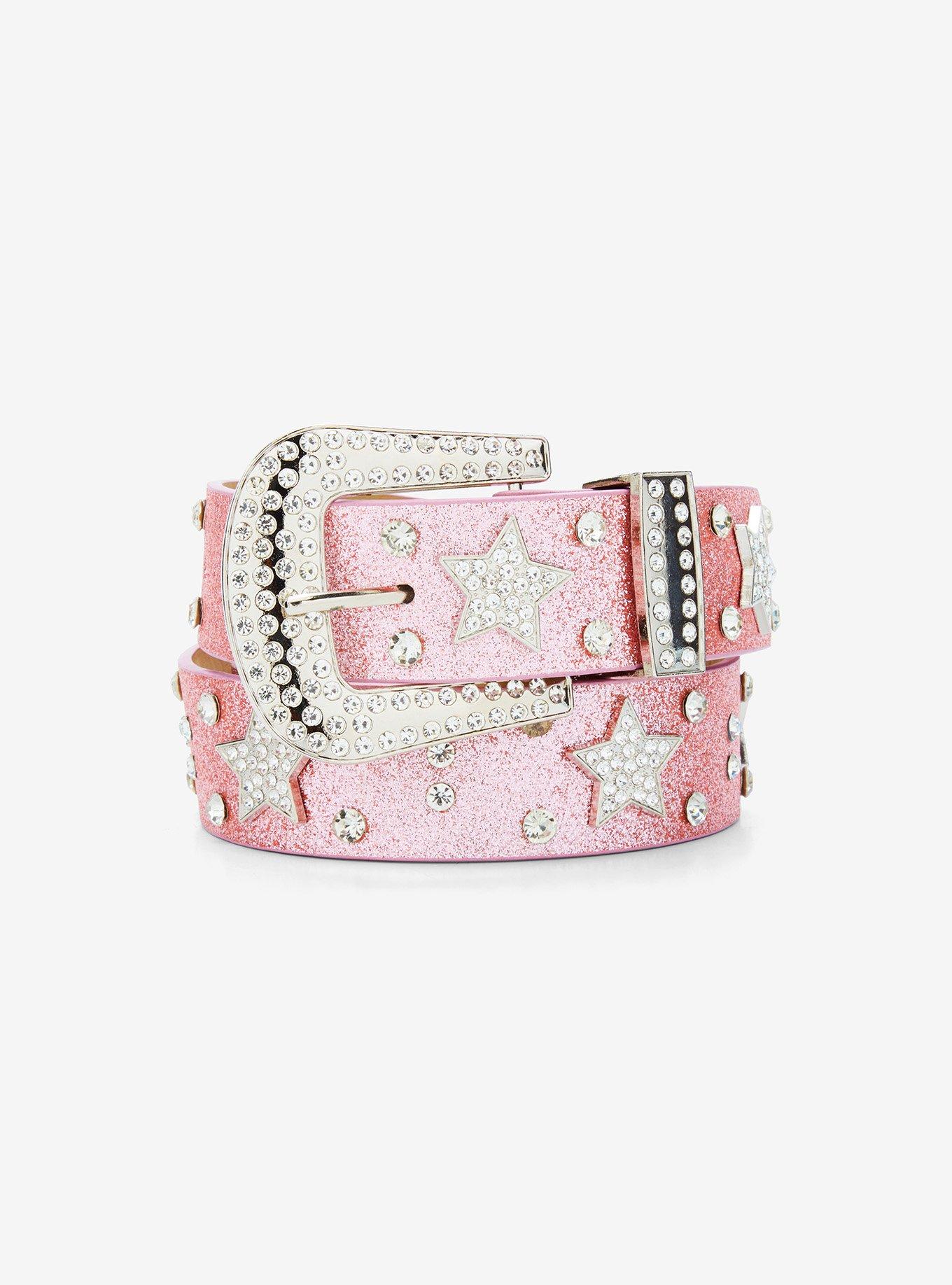 Pink Glitter Star Bling Belt Hot Topic