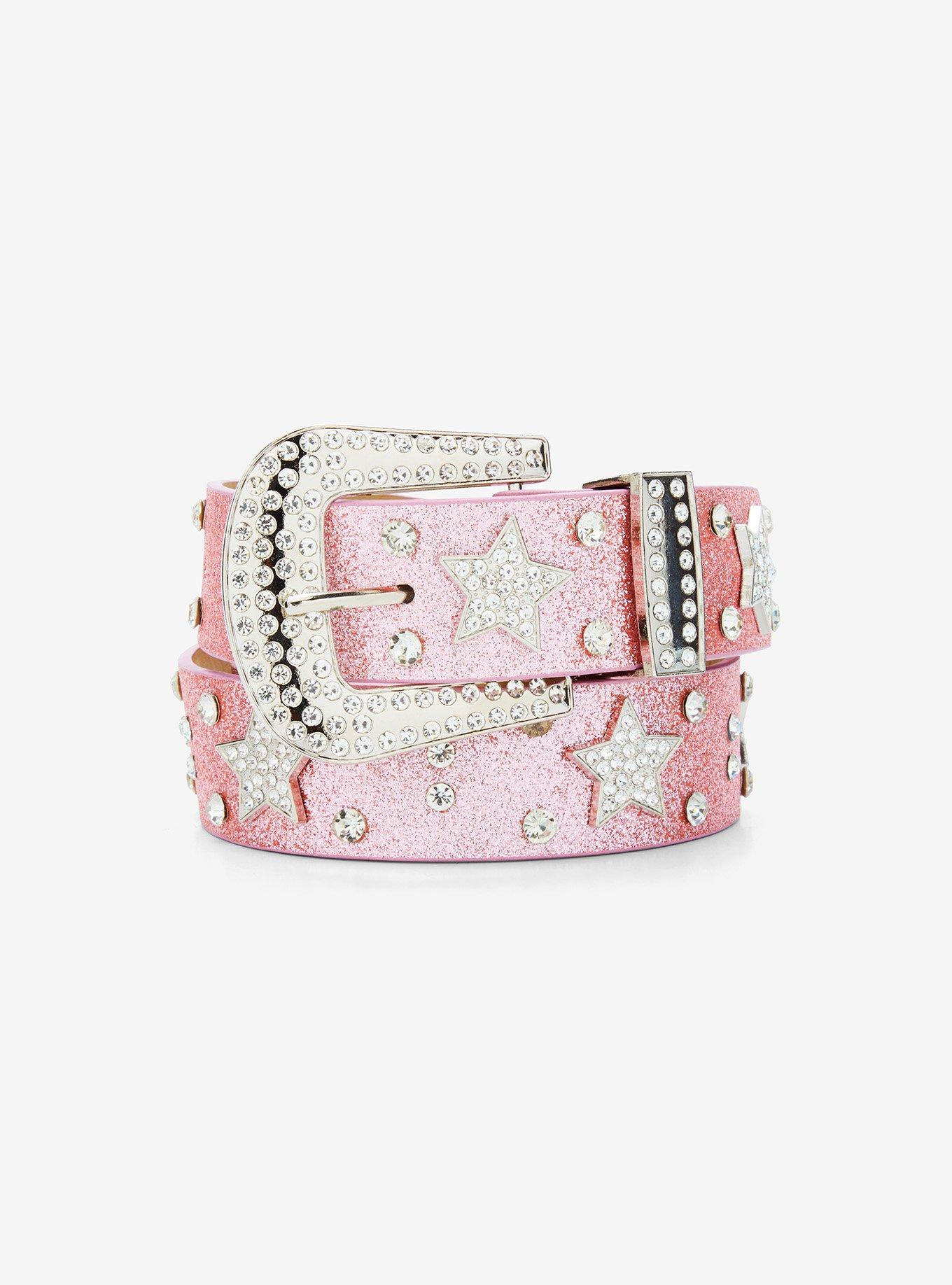 Pink Glitter Star Bling Belt, , hi-res