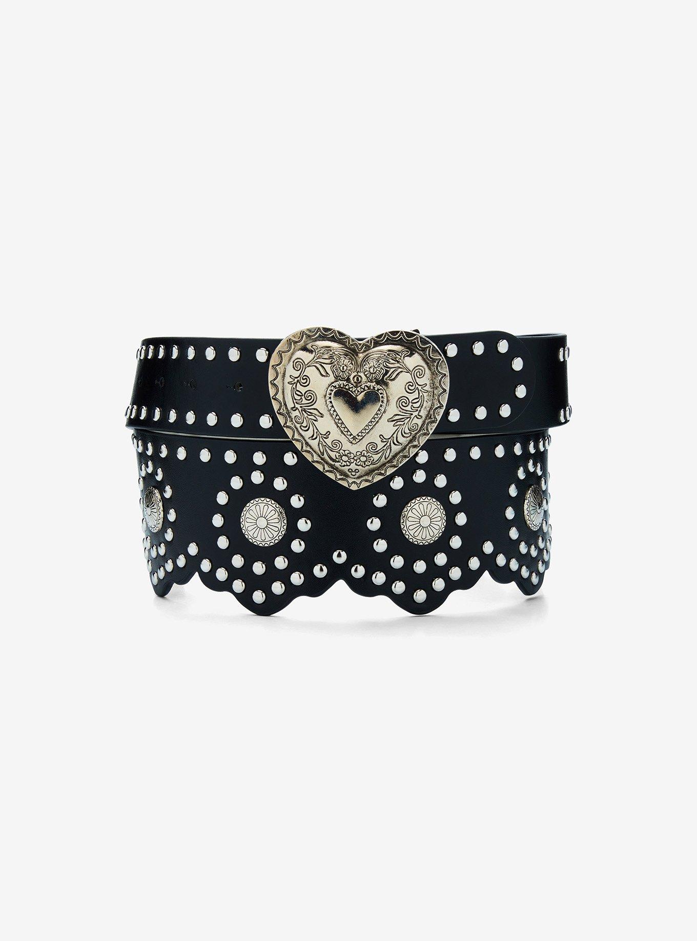 Heart Stud Scallop Belt, , hi-res