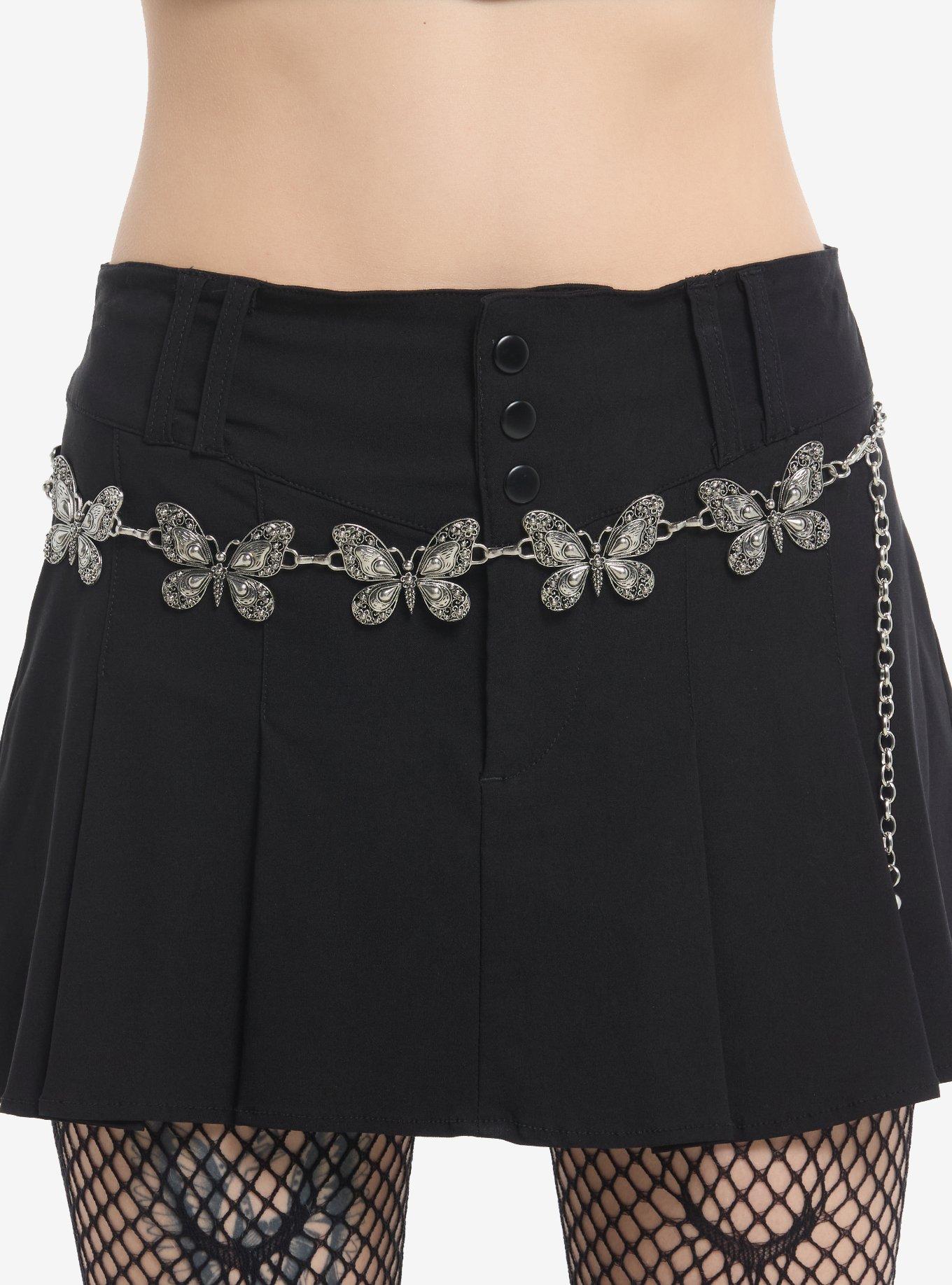 Silver Butterfly Charm Belt, , hi-res