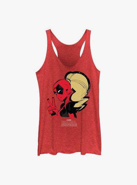 Marvel Deadpool & Wolverine Lady Deadpool Peace Girls Tank - RED | Hot ...