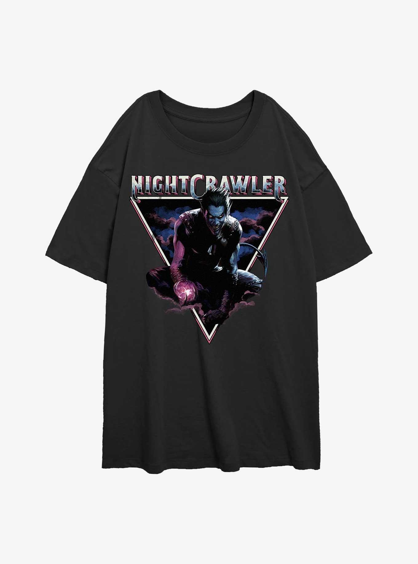 X-Men Nightcrawler Triangle Girls Oversized T-Shirt, BLACK, hi-res