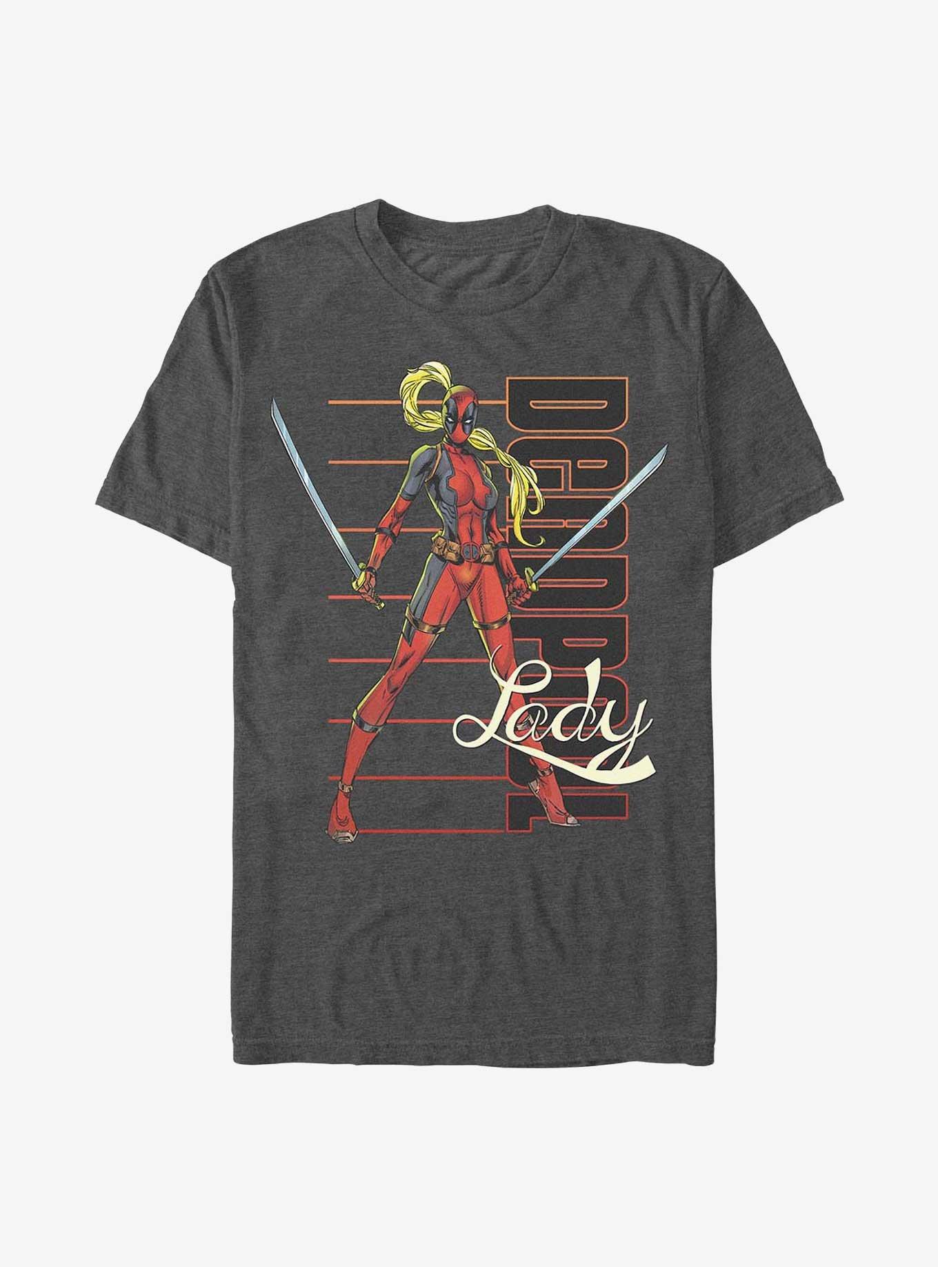 Marvel Lady Deadpool Stance T-Shirt, CHAR HTR, hi-res