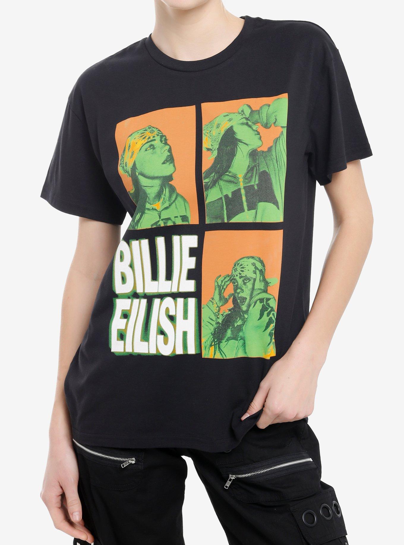 Billie Eilish Red Portrait Boyfriend Fit Girls T-Shirt