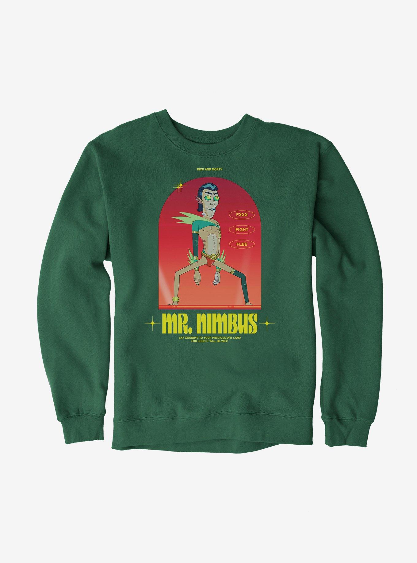 Rick And Morty Mr. Nimbus Sweatshirt, FOREST GREEN, hi-res