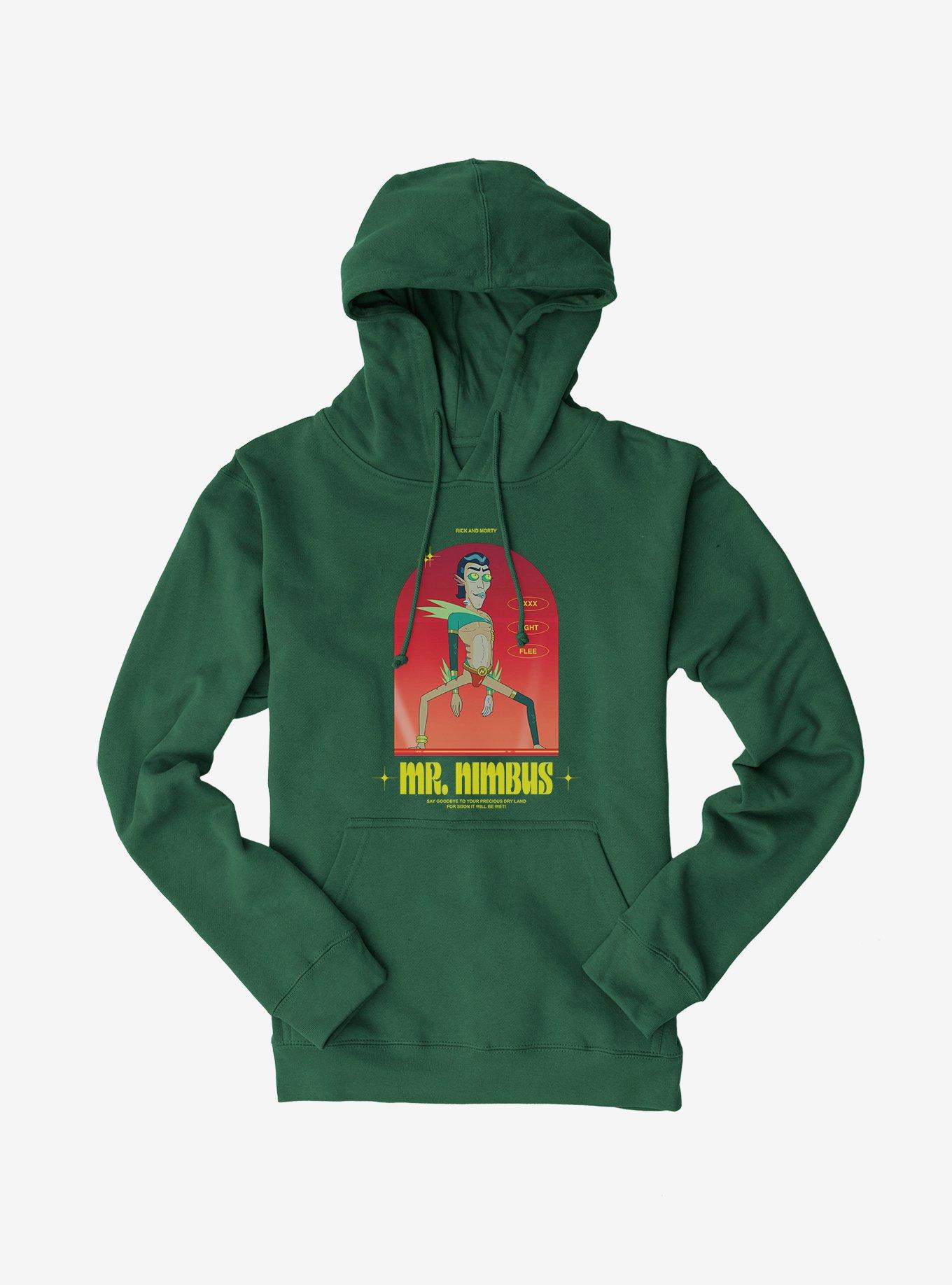 Rick And Morty Mr. Nimbus Hoodie, FOREST GREEN, hi-res